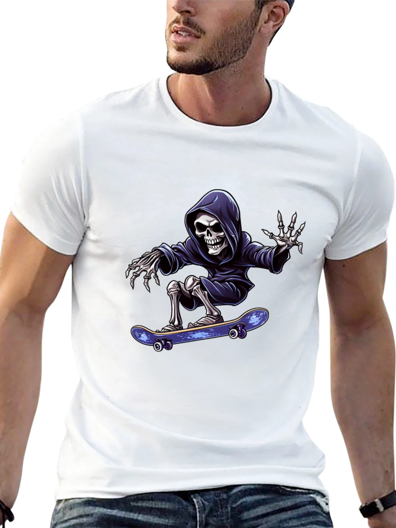 Skateboarding Grim Reaper Black T-Shirt