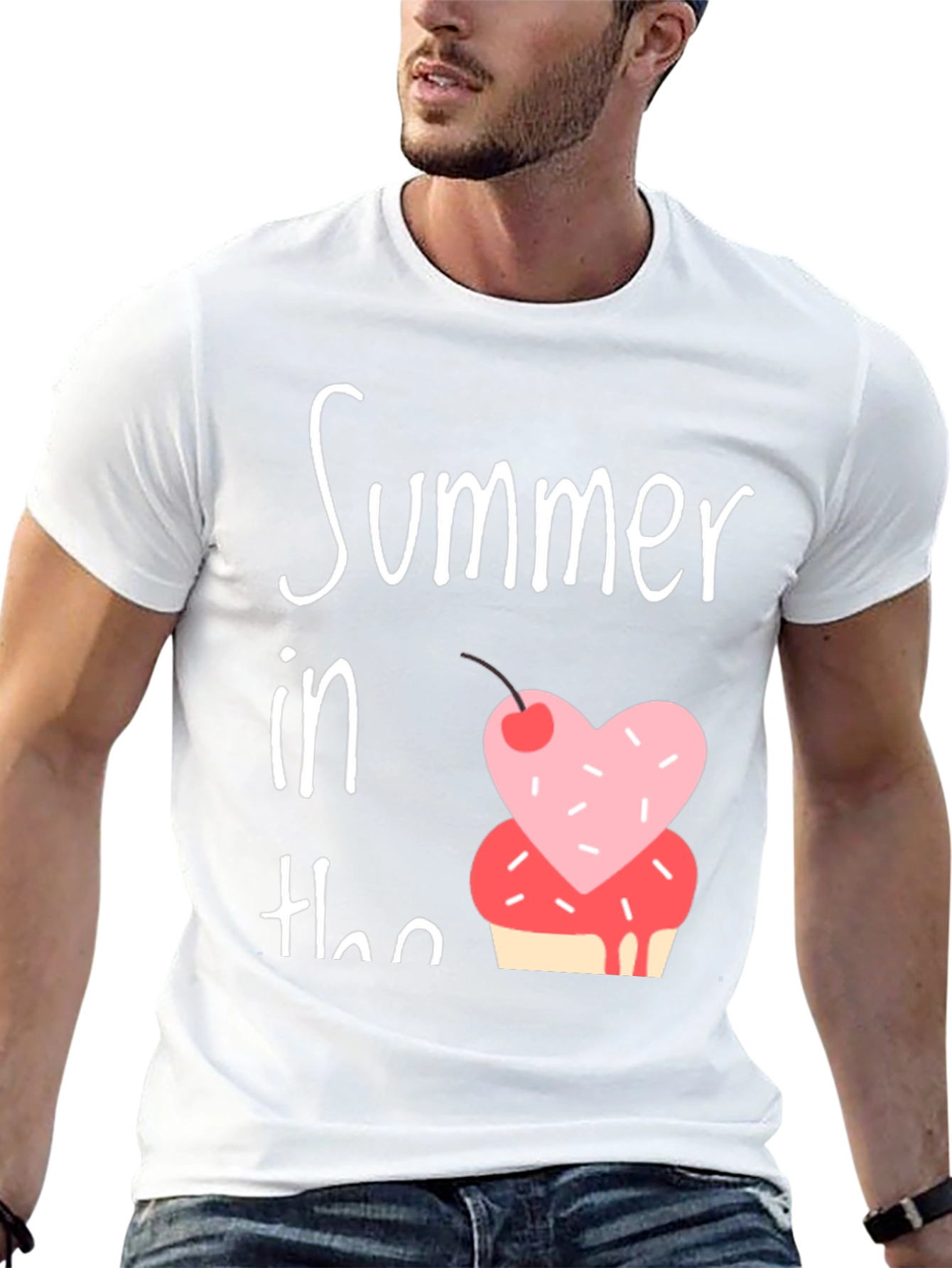 Summer Cupcake Graphic Tee - Black Unisex T-Shirt
