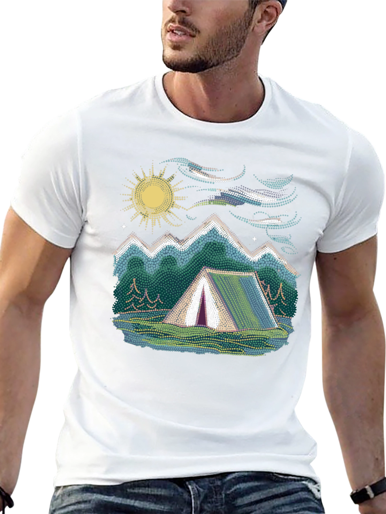 Camping Adventure Graphic Tee - Black