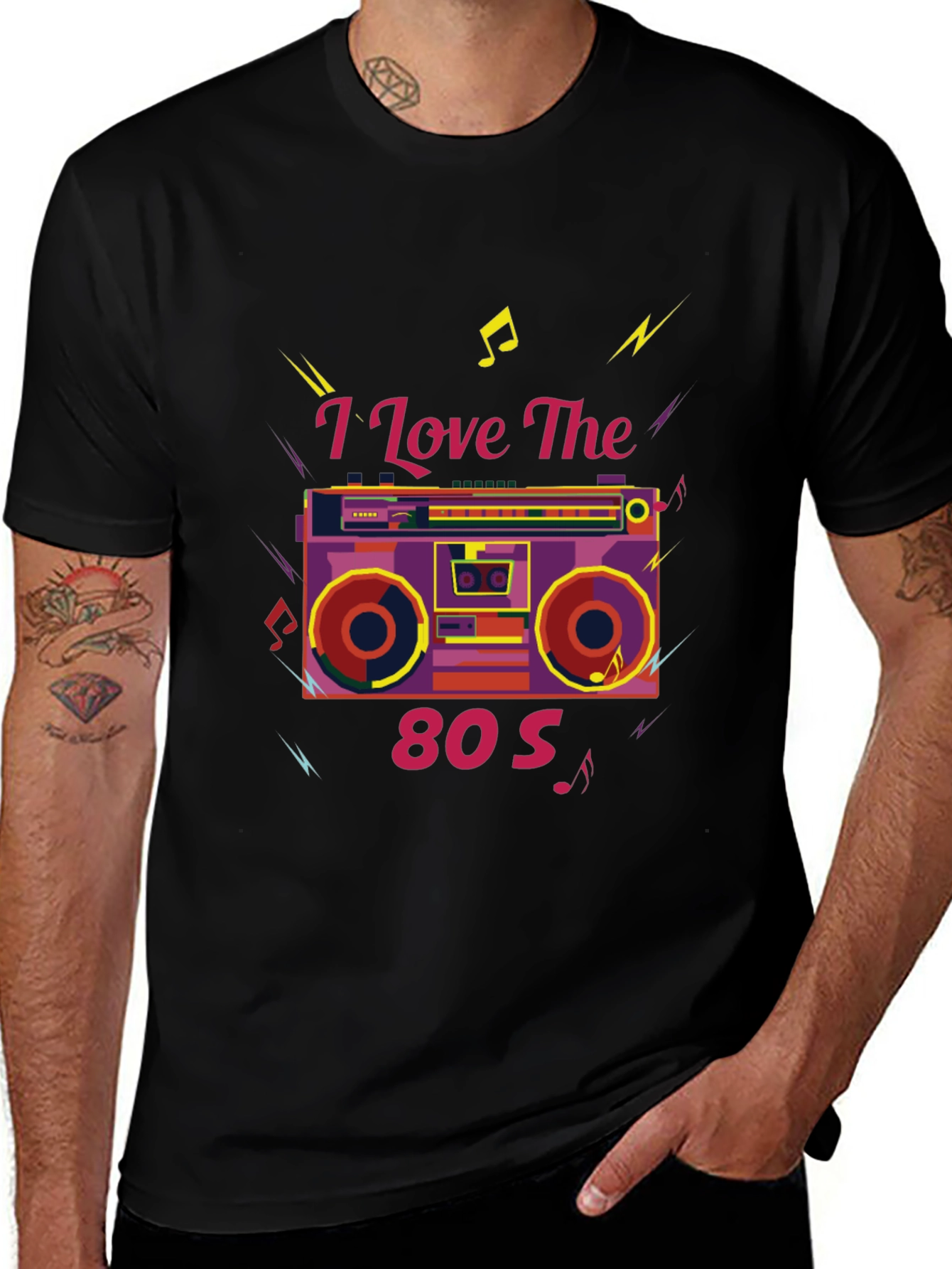 I Love The 80s Retro Boombox Graphic Tee