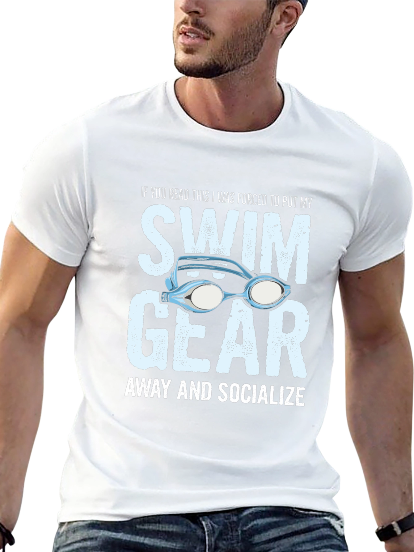 Funny Swim Gear Socialize T-Shirt