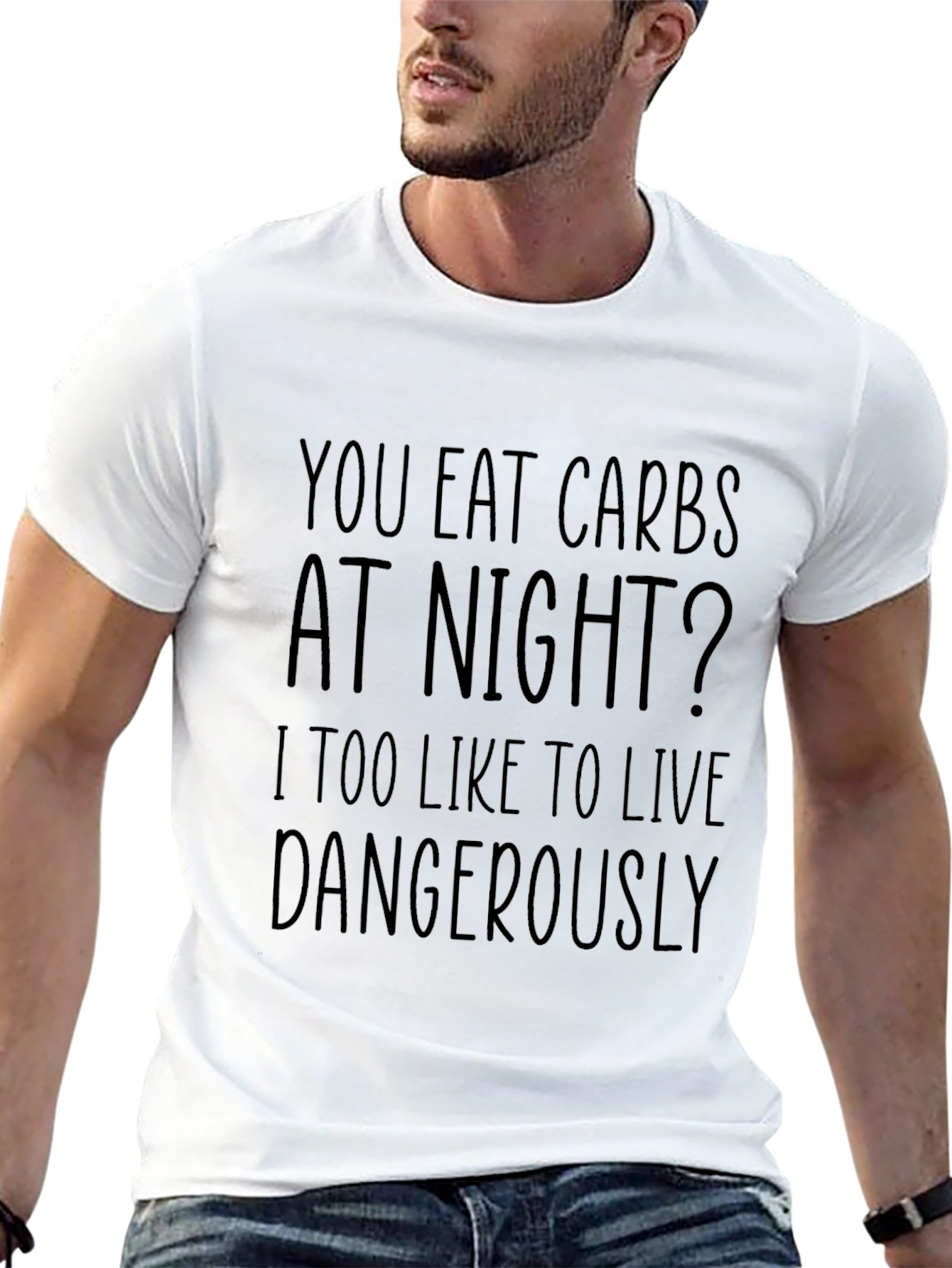 You Eat Carbs At Night? T-Shirt Funny Slogan Tee