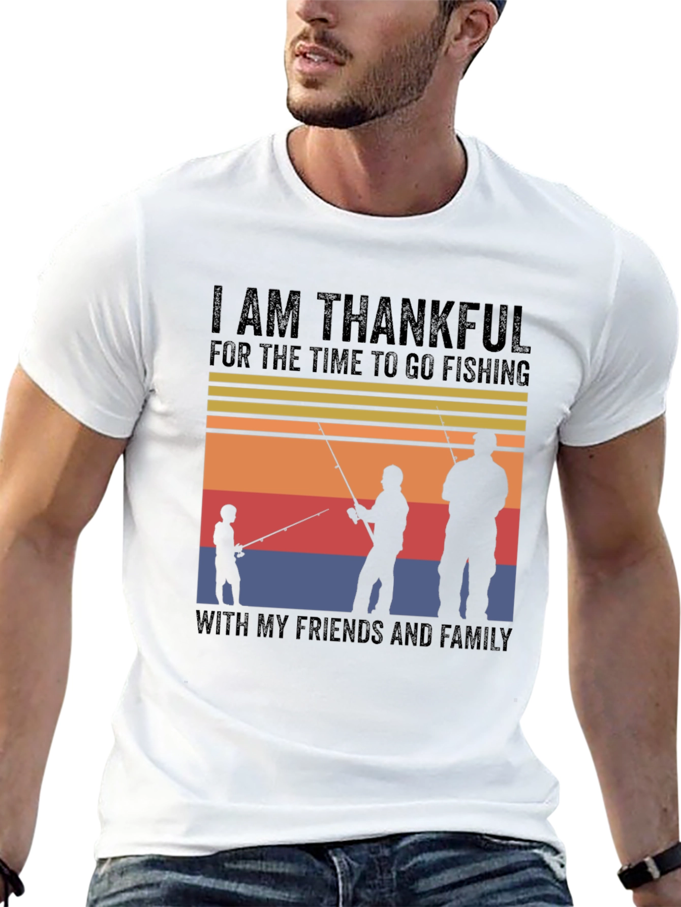 Thankful Fishing Friends Family T-Shirt