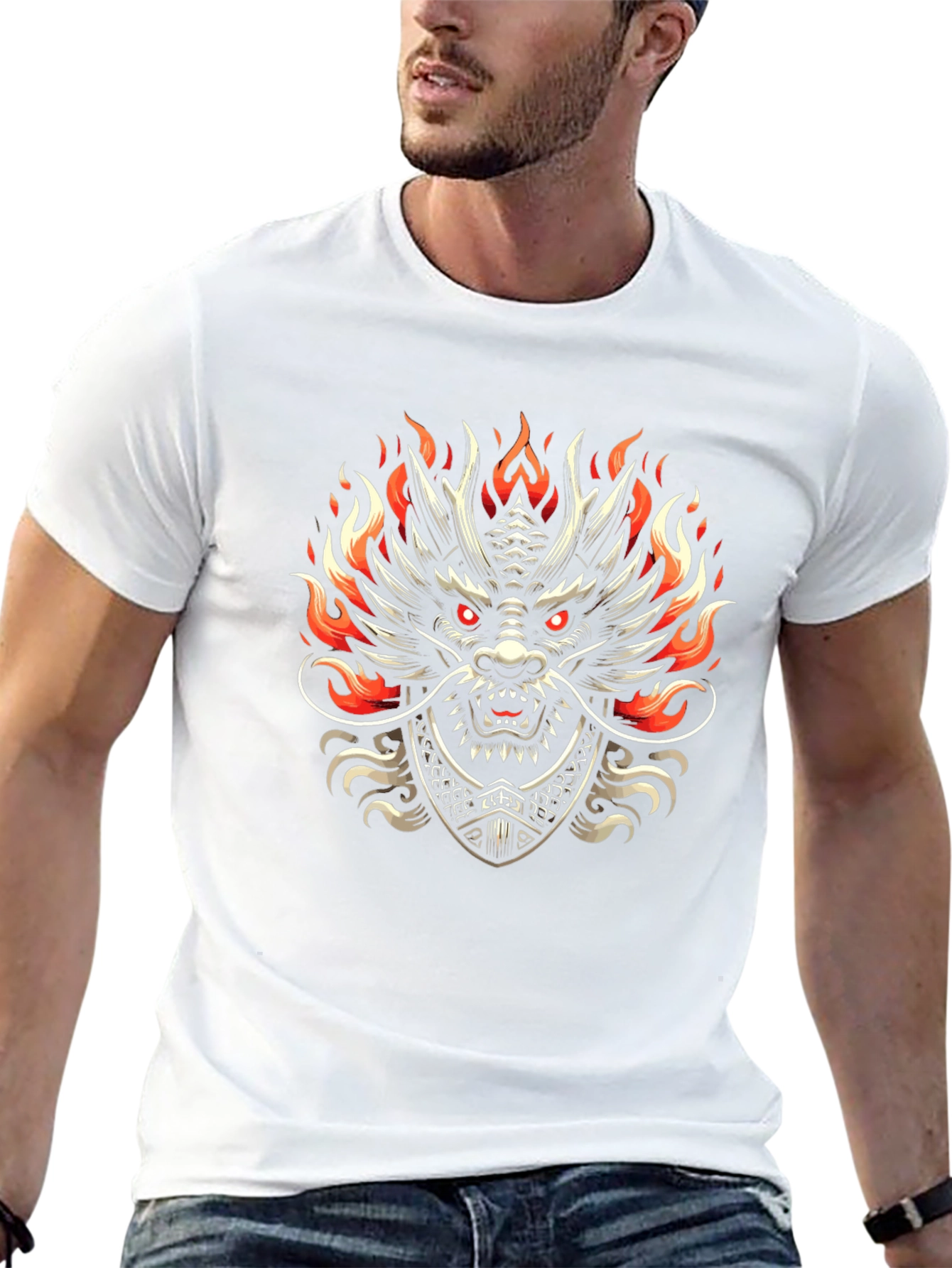 Dragon Graphic Print Black Tee