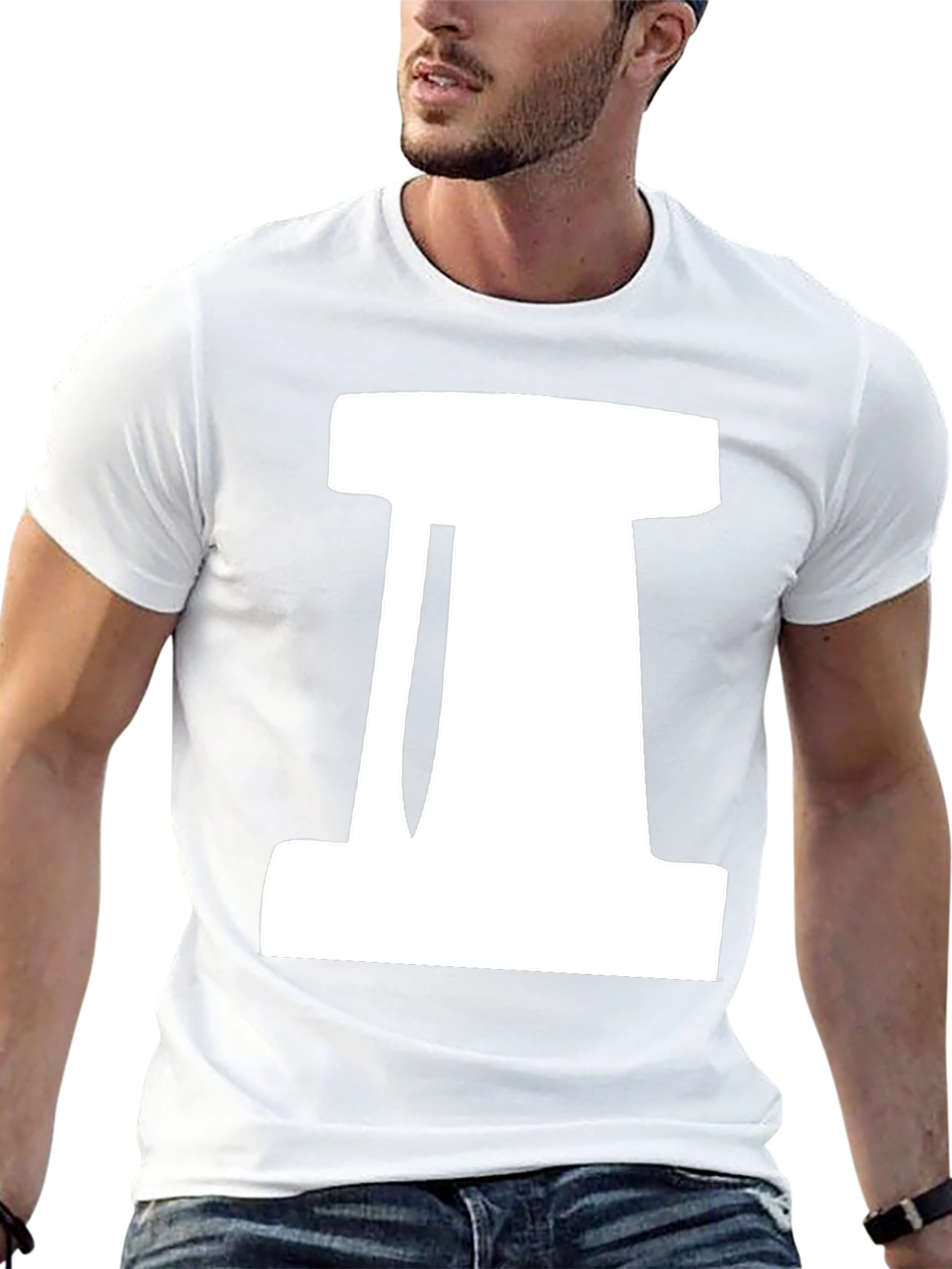 Geometric White Design on Black Unisex T-Shirt