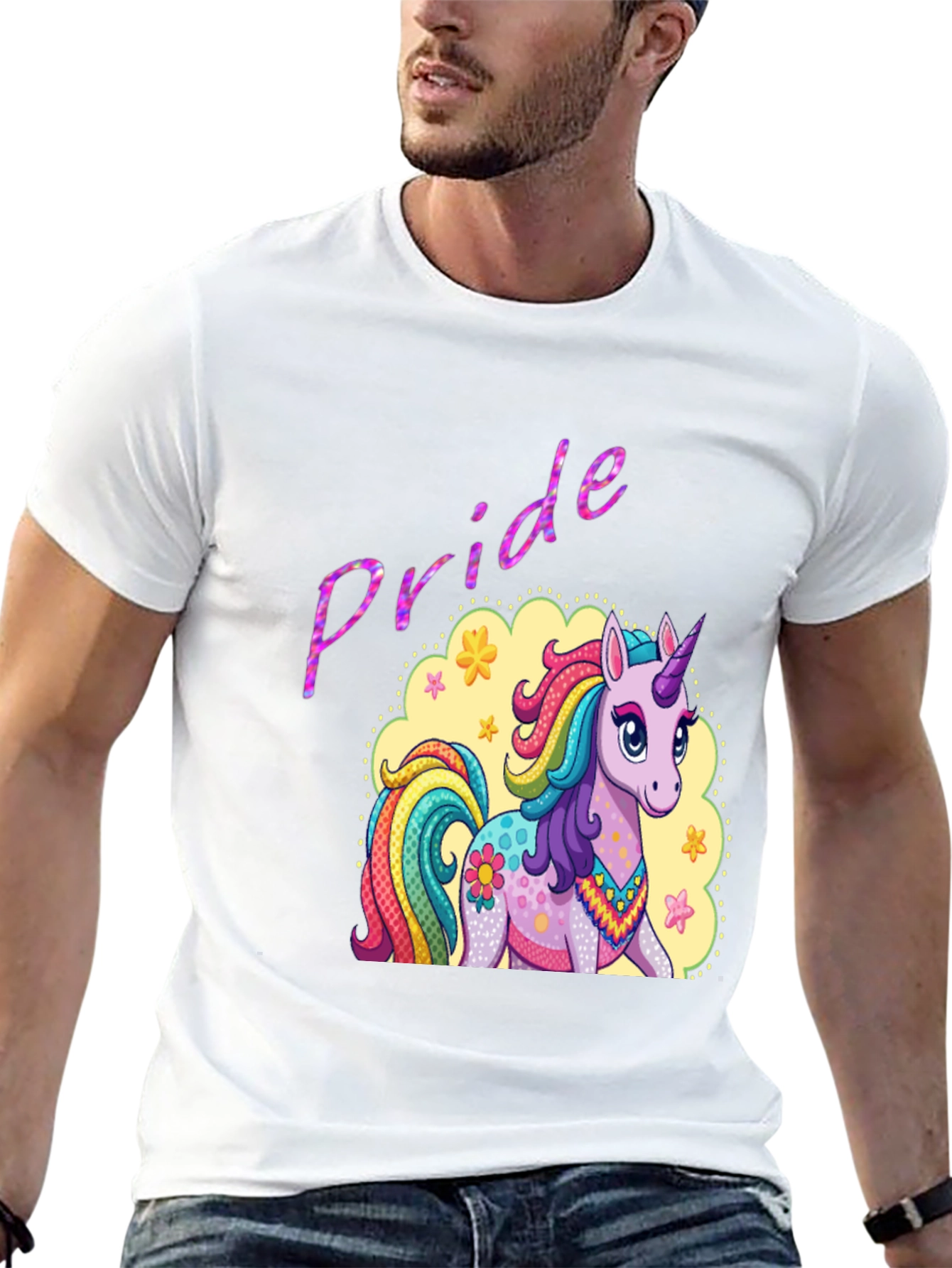 Pride Unicorn Graphic Tee - Black