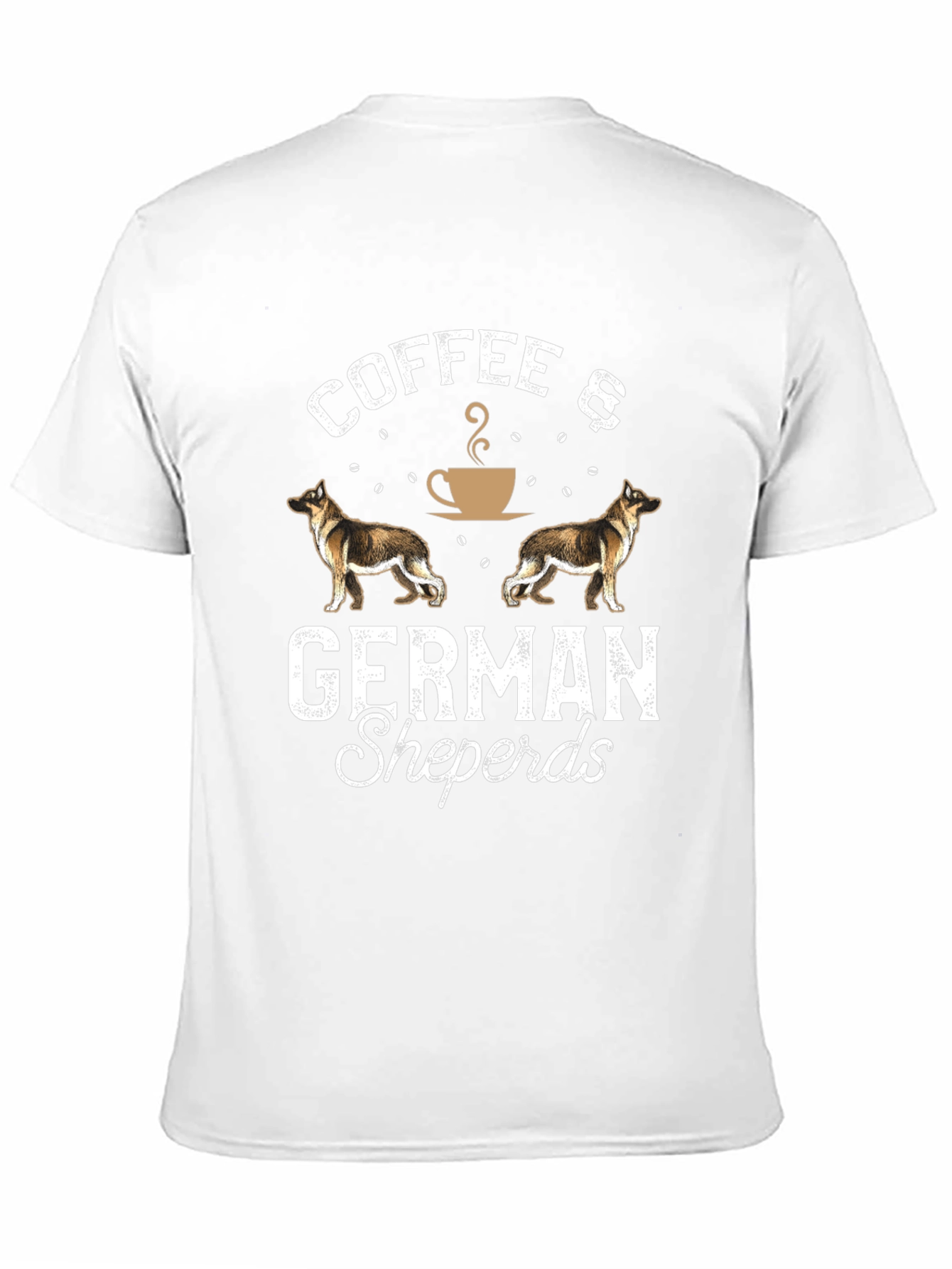 Coffee & German Shepherds T-Shirt – Vintage Dog Lover Tee