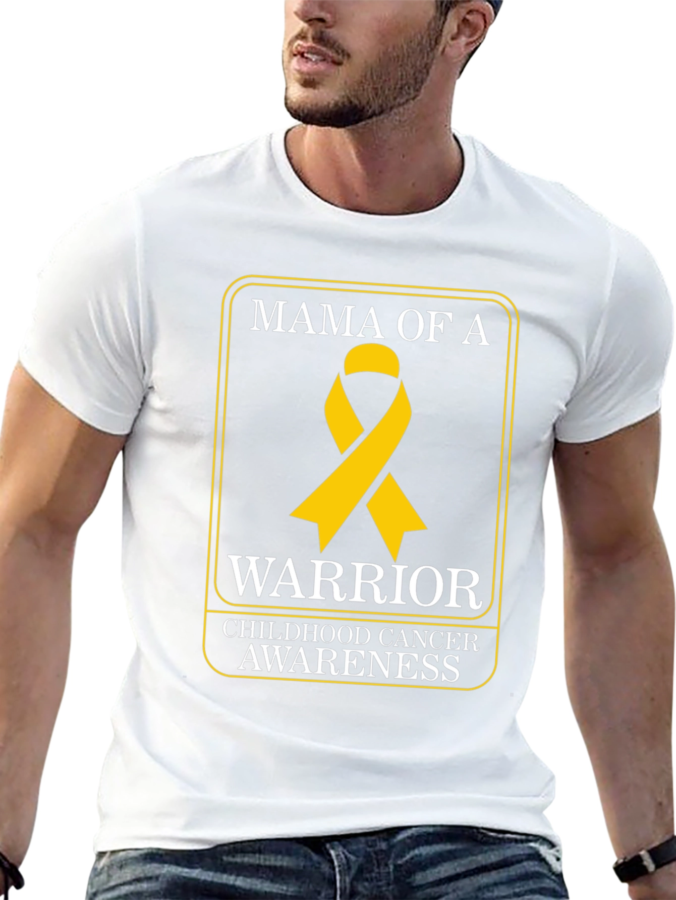 Mama of a Warrior Childhood Cancer Awareness T-Shirt