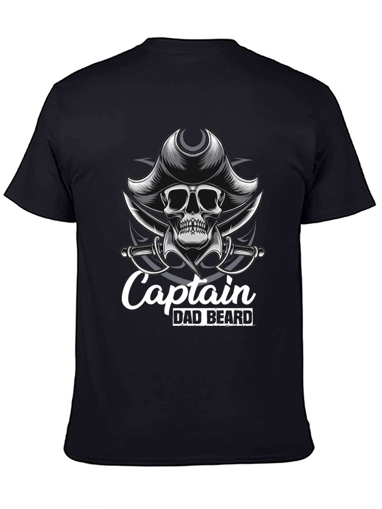 Captain Dad Beard Graphic Tee - Black T-Shirt