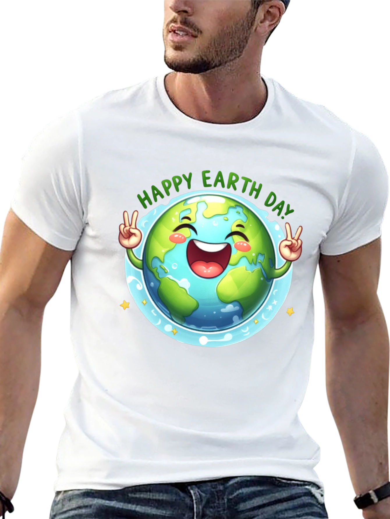 Happy Earth Day T-Shirt - Black Cotton Tee