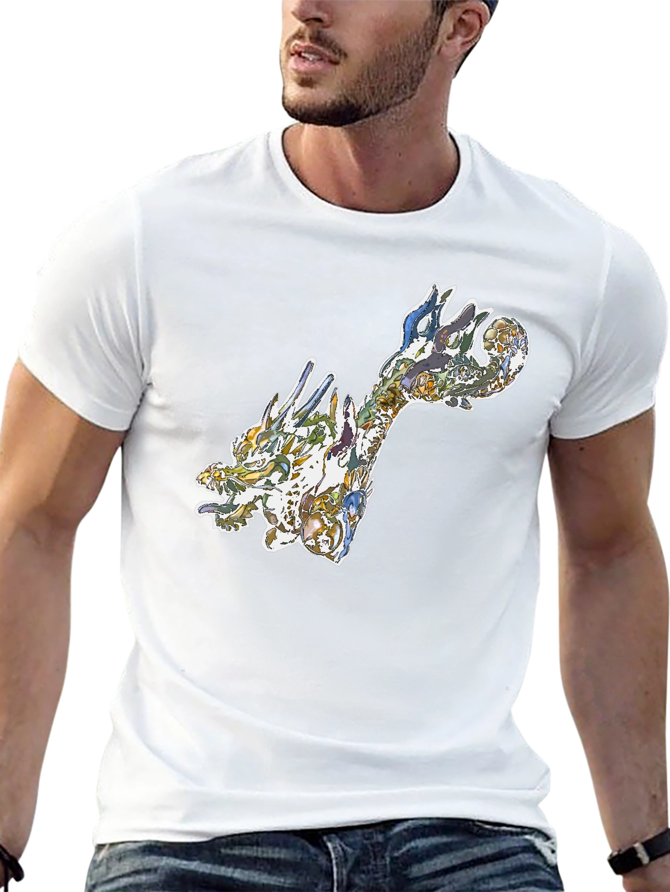 Dragon Art Graphic Tee - Black
