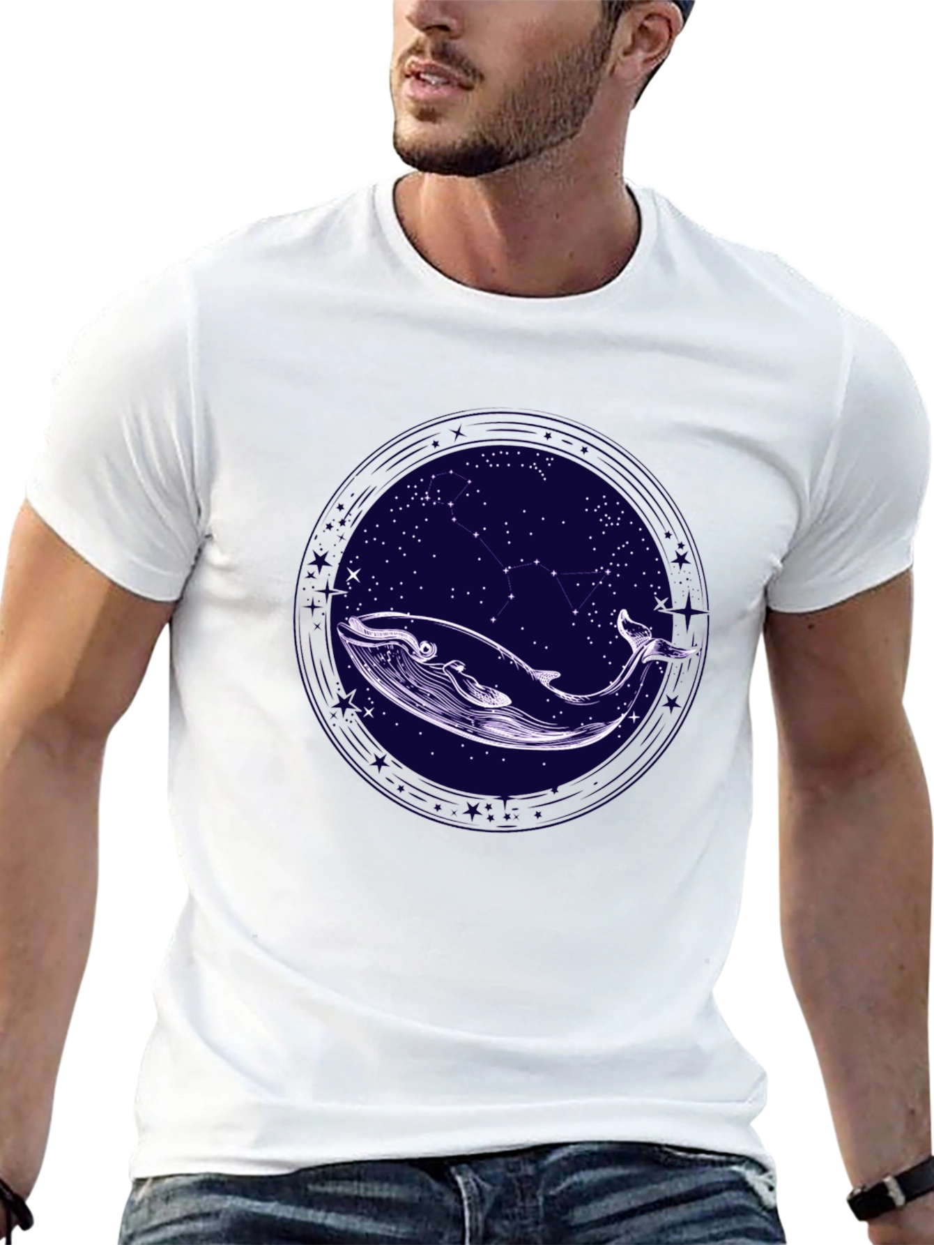 Whale & Stars Graphic Tee - Stylish Comfort