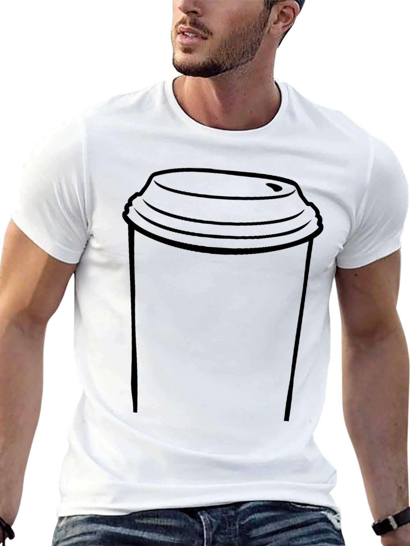 Coffee Cup Graphic Tee - Casual Style