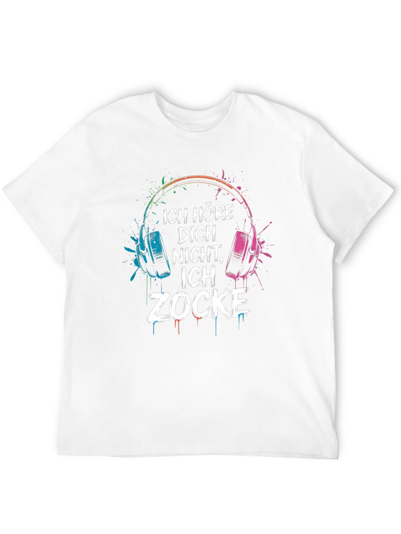 Ich Zocke Gamer T-Shirt - Headphones Graphic