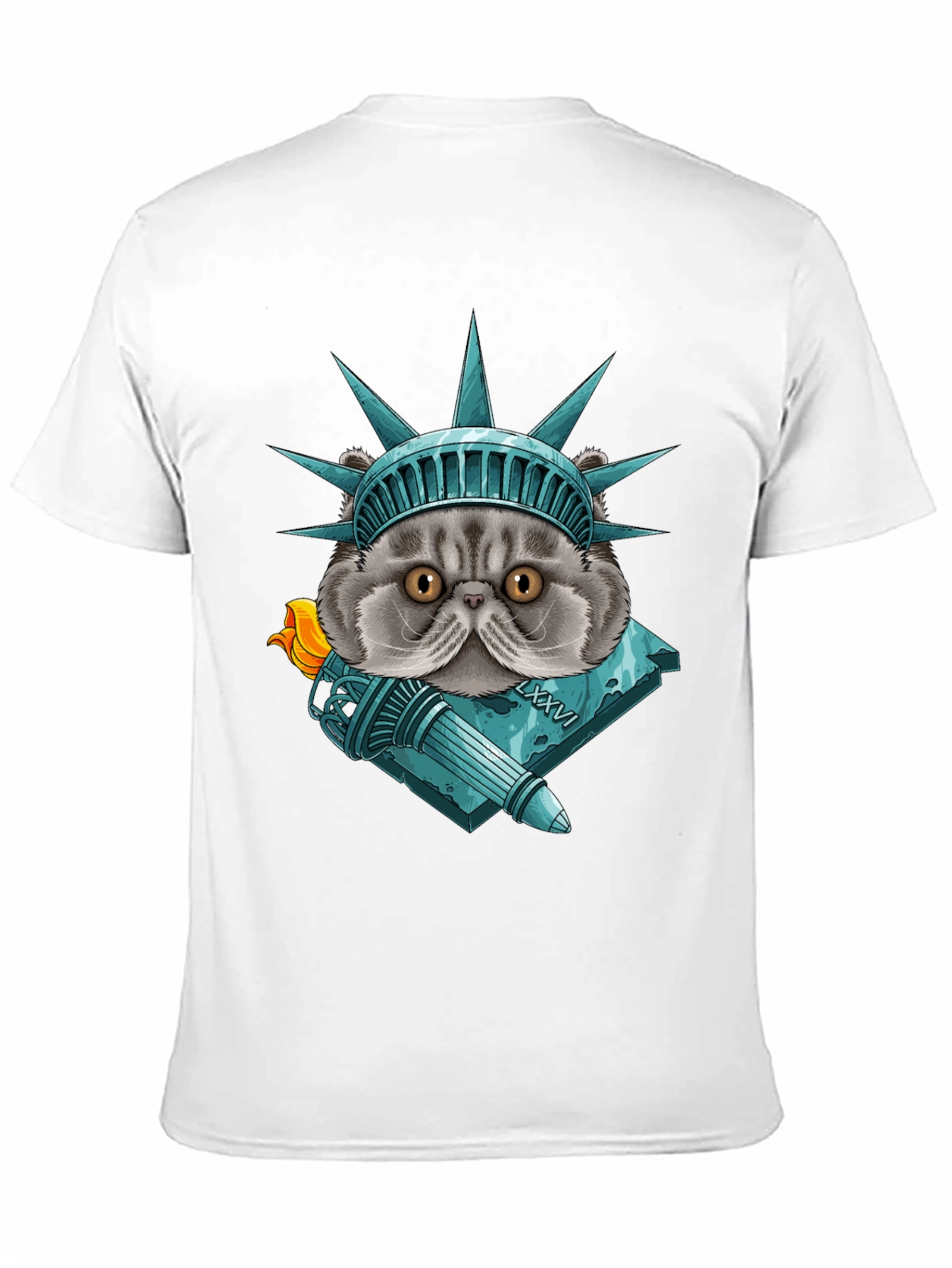 Statue of Liberty Cat Graphic T-Shirt