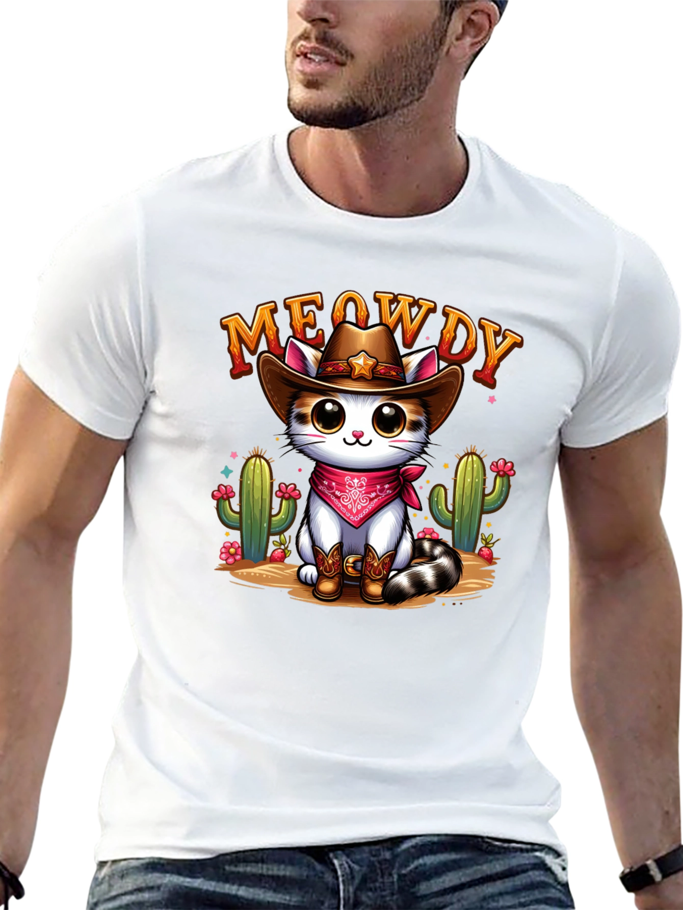 Meowdy Cowboy Cat Graphic Tee