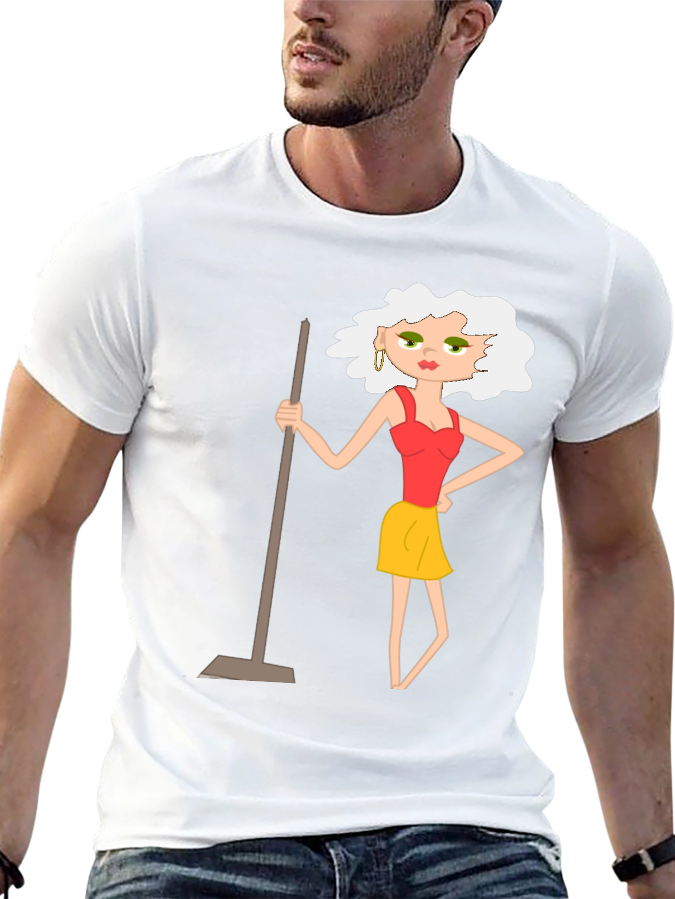 Cartoon Charwoman Graphic T-Shirt
