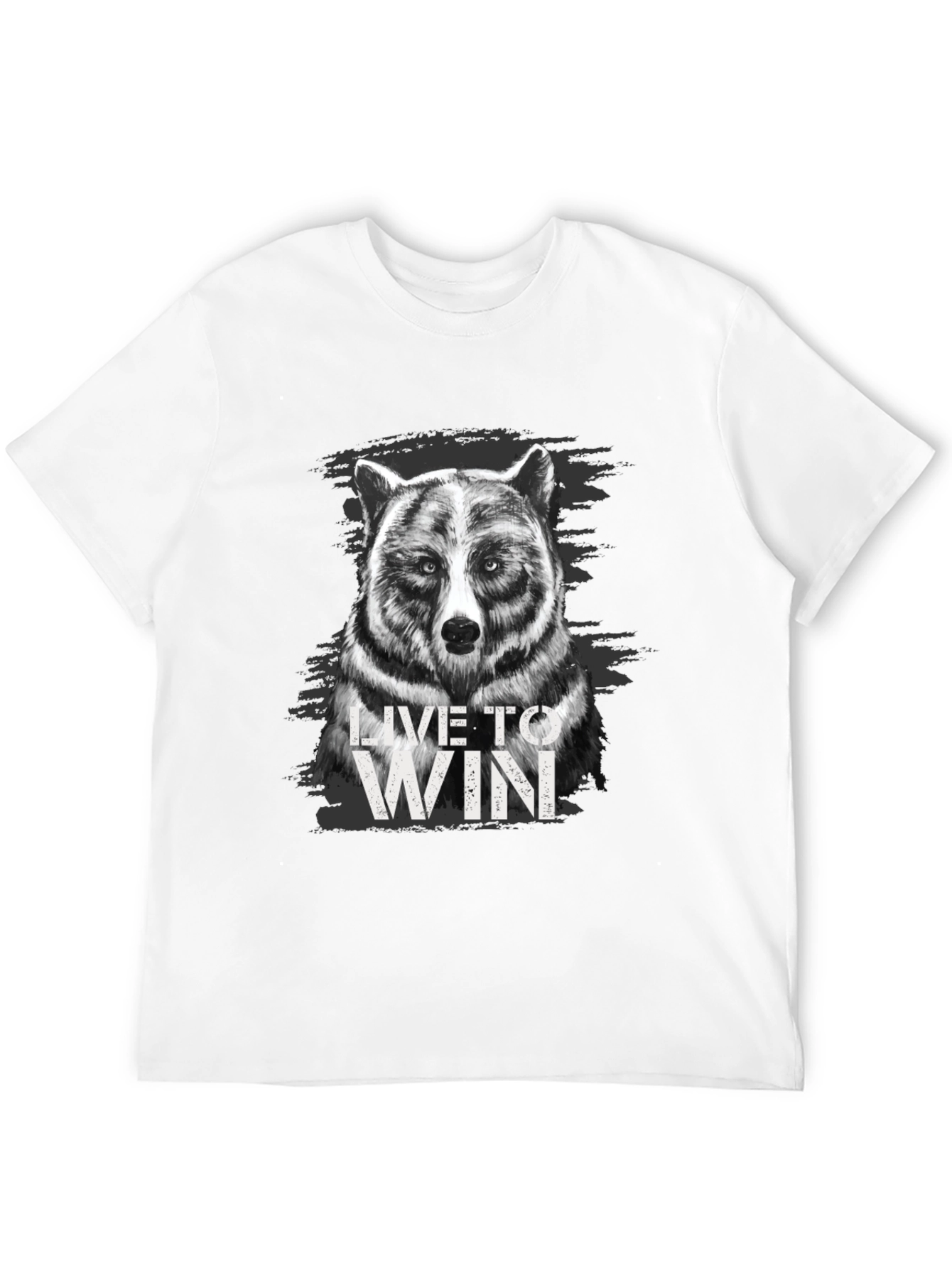 Live to Win Bear Graphic T-Shirt