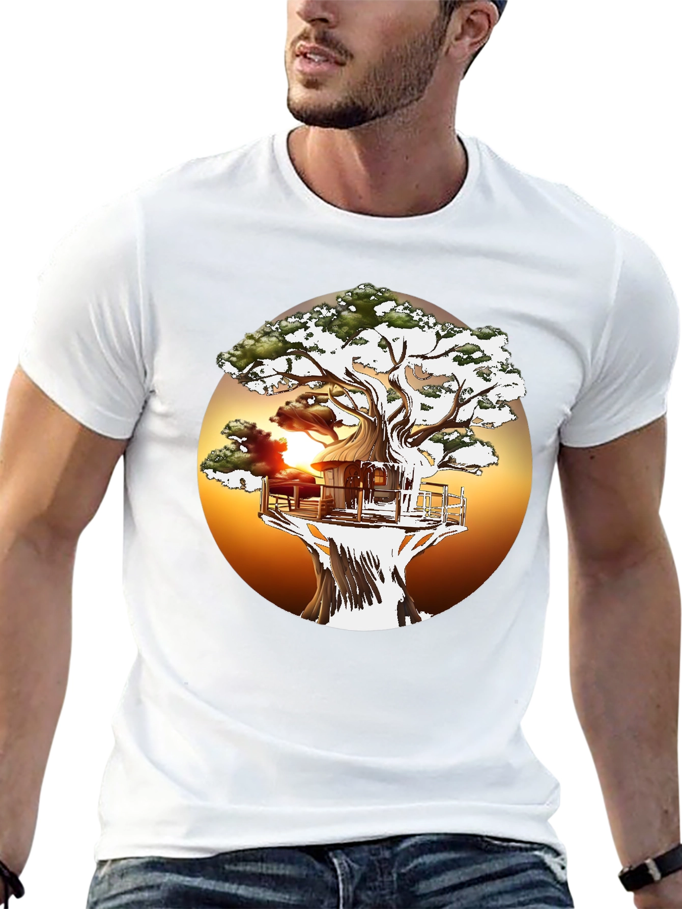 Treehouse T-Shirt - Sunset Design