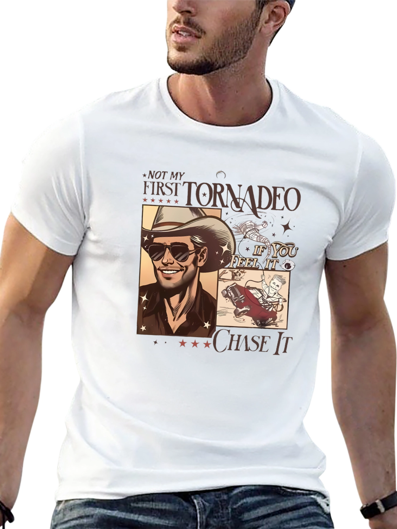 Tornado Chaser Graphic Tee - Black Cotton Blend