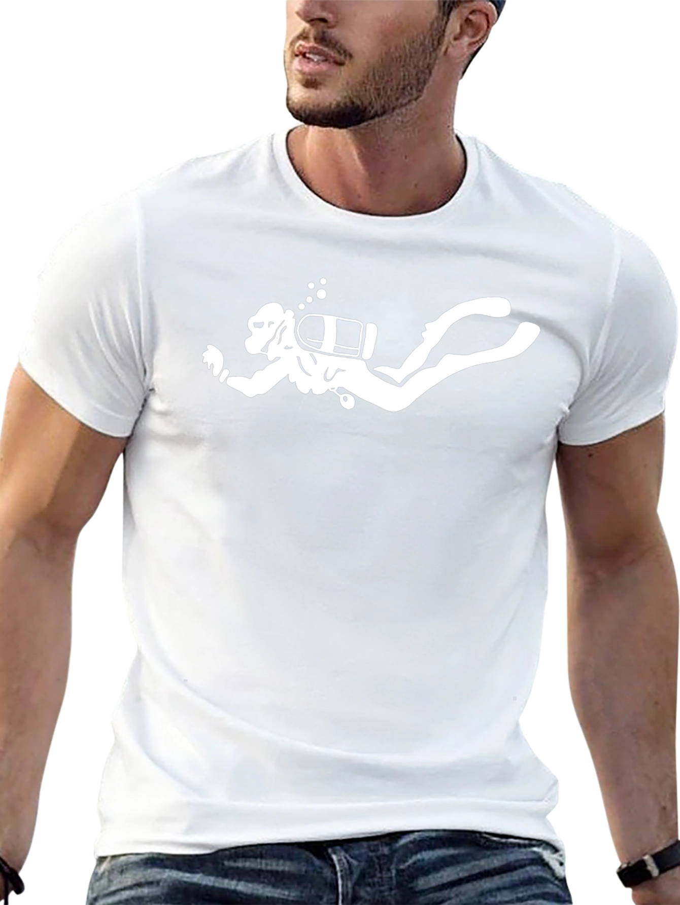 Diver Graphic T-Shirt - Black Cotton Tee