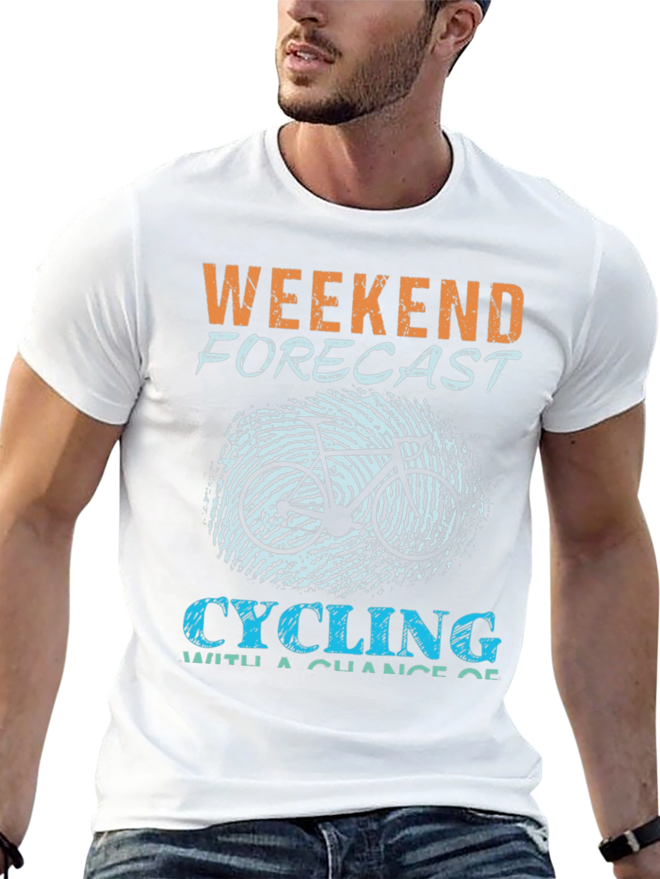 Weekend Forecast Cycling Graphic T-Shirt
