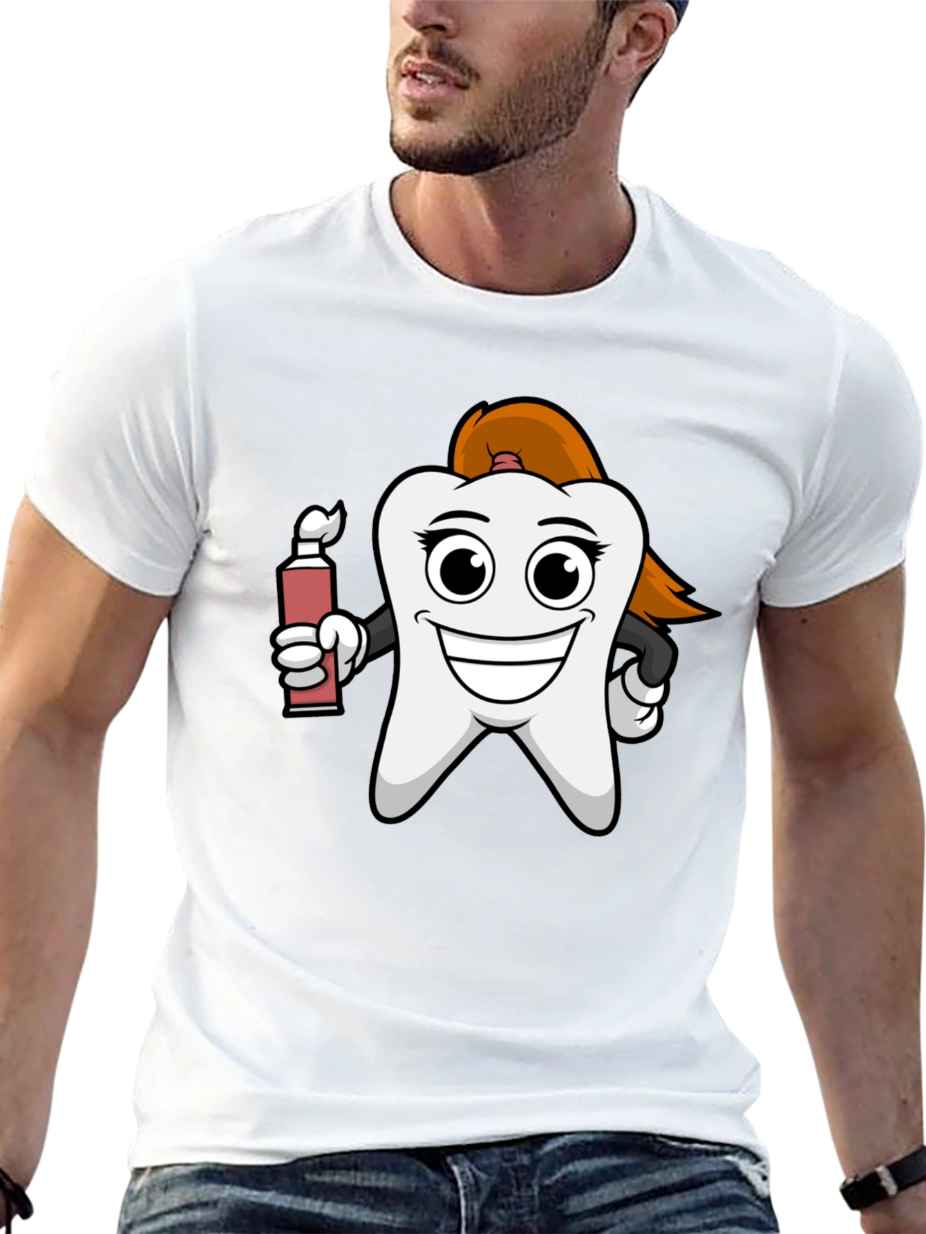 Dental Humor T-Shirt - Cartoon Tooth Design