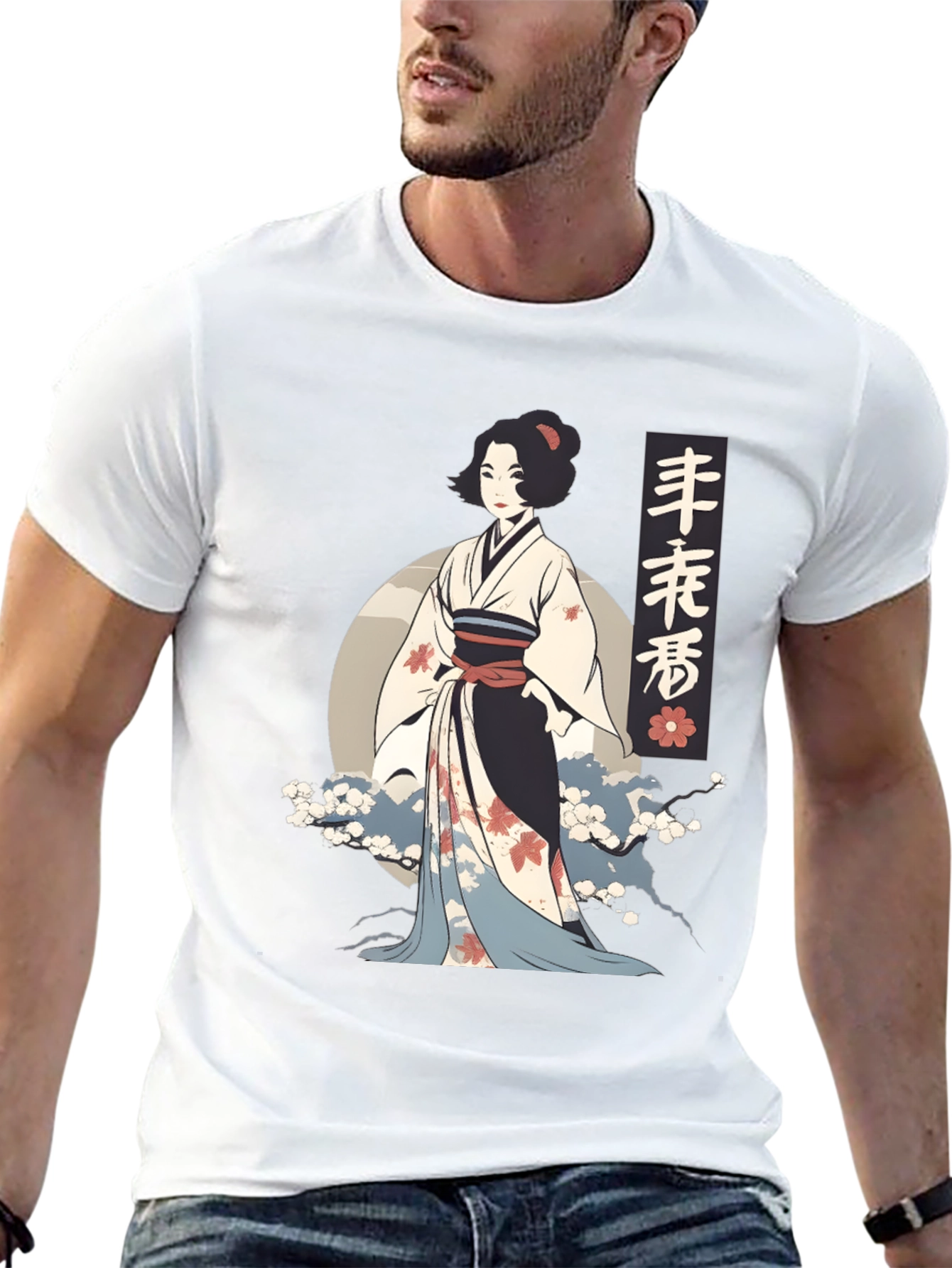 Geisha Graphic Tee - Artistic Japanese Style