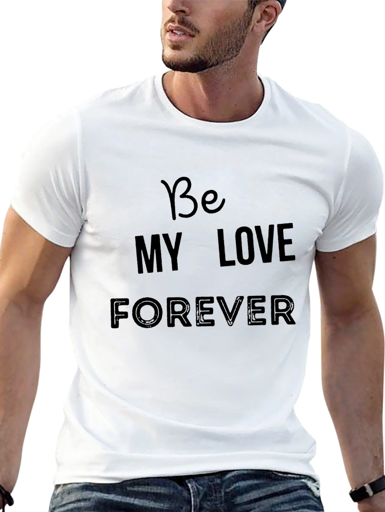 Be My Love Forever Black Graphic Tee