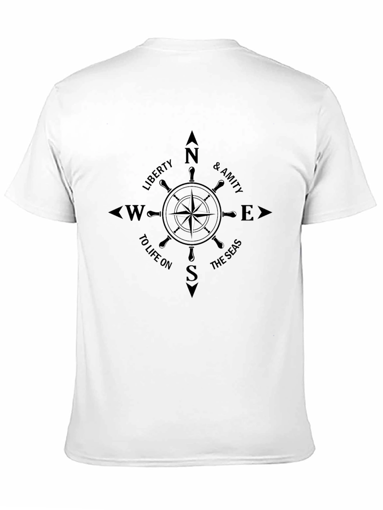 Nautical Compass Graphic T-Shirt - Black