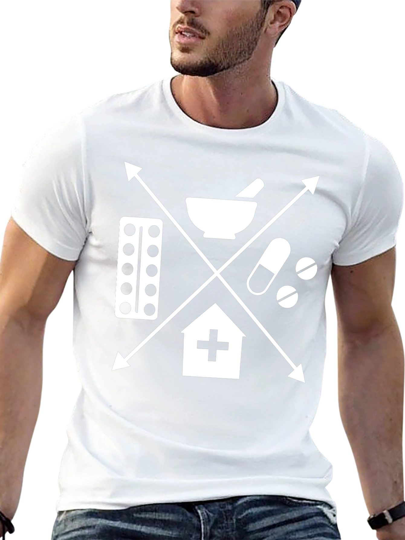 Medical Symbol T-Shirt: Pharmacy Healthcare Design