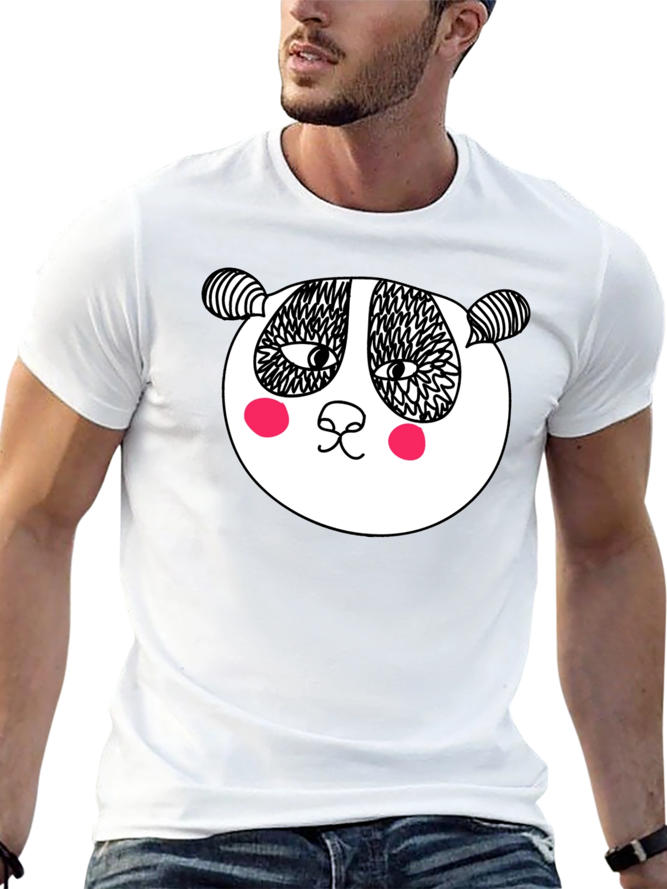 Fun Panda Graphic Tee - Black Cotton T-Shirt
