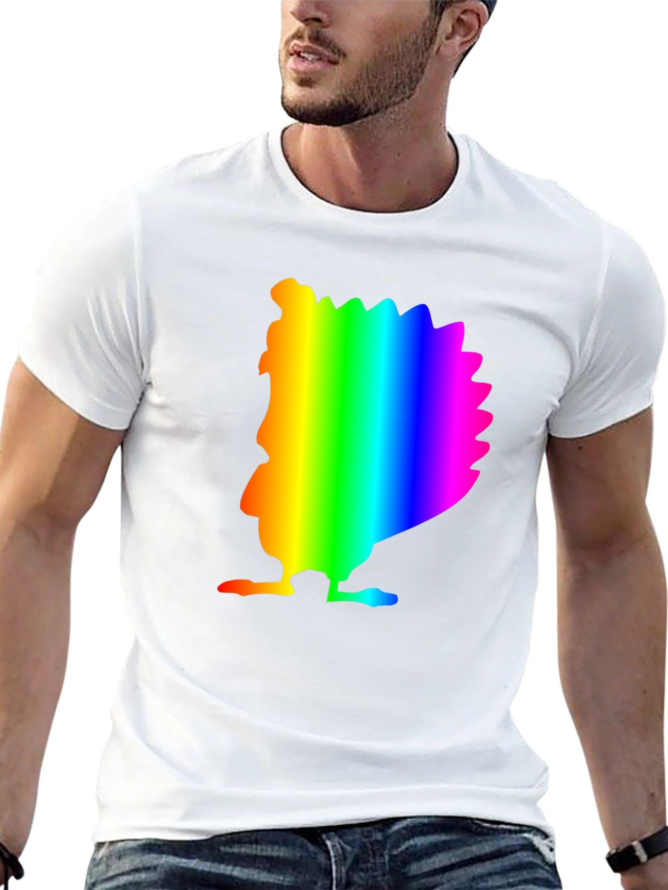 Rainbow Turkey Graphic Black Tee
