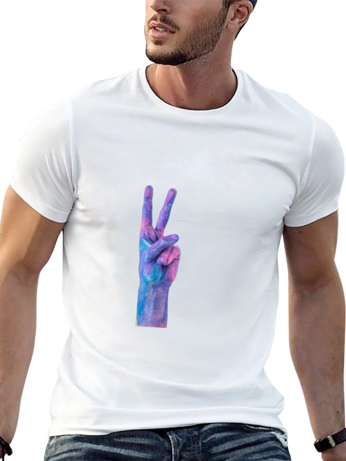 Peace Sign Graphic Black T-Shirt