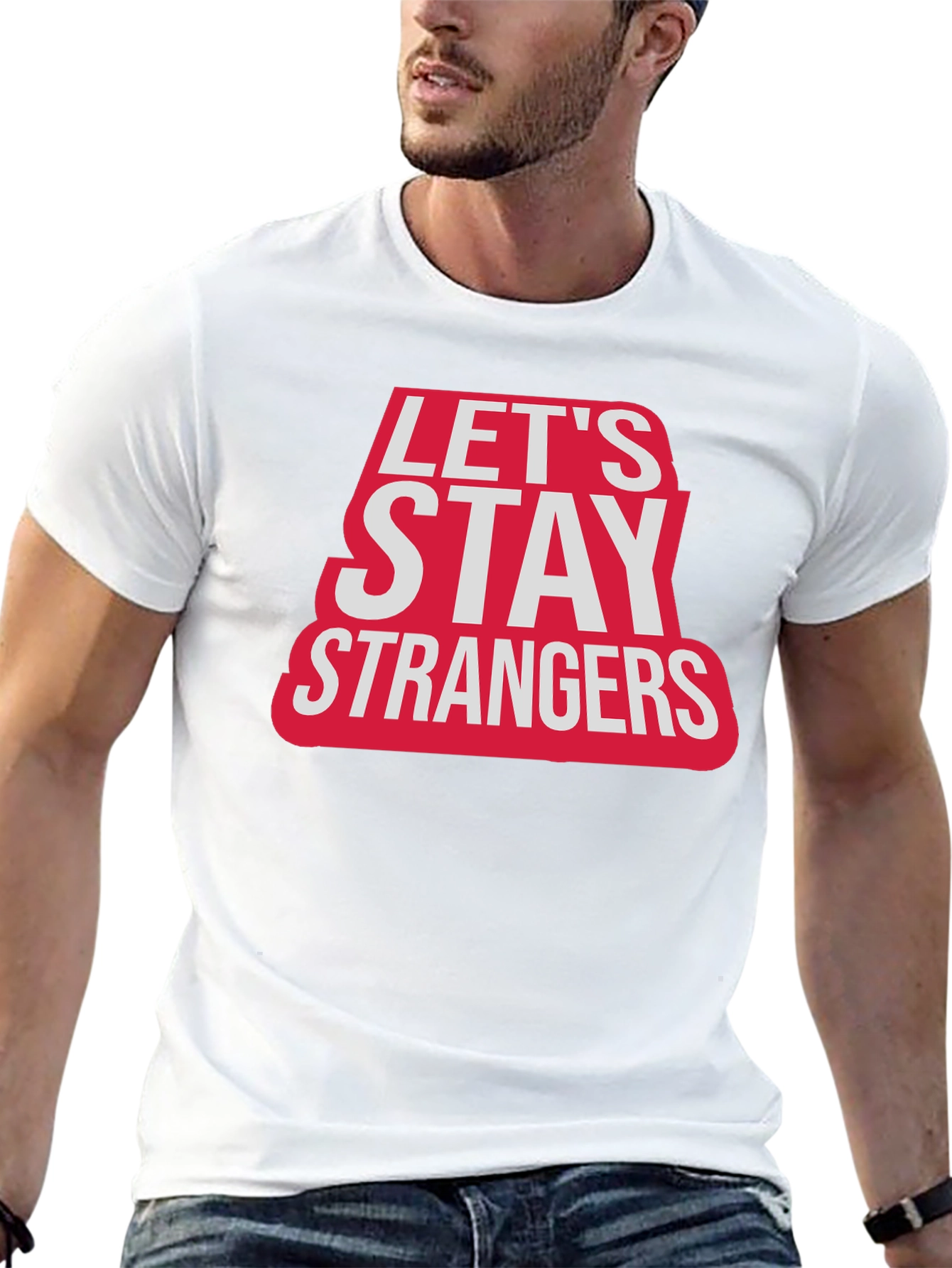 Lets Stay Strangers Graphic T-Shirt - Black