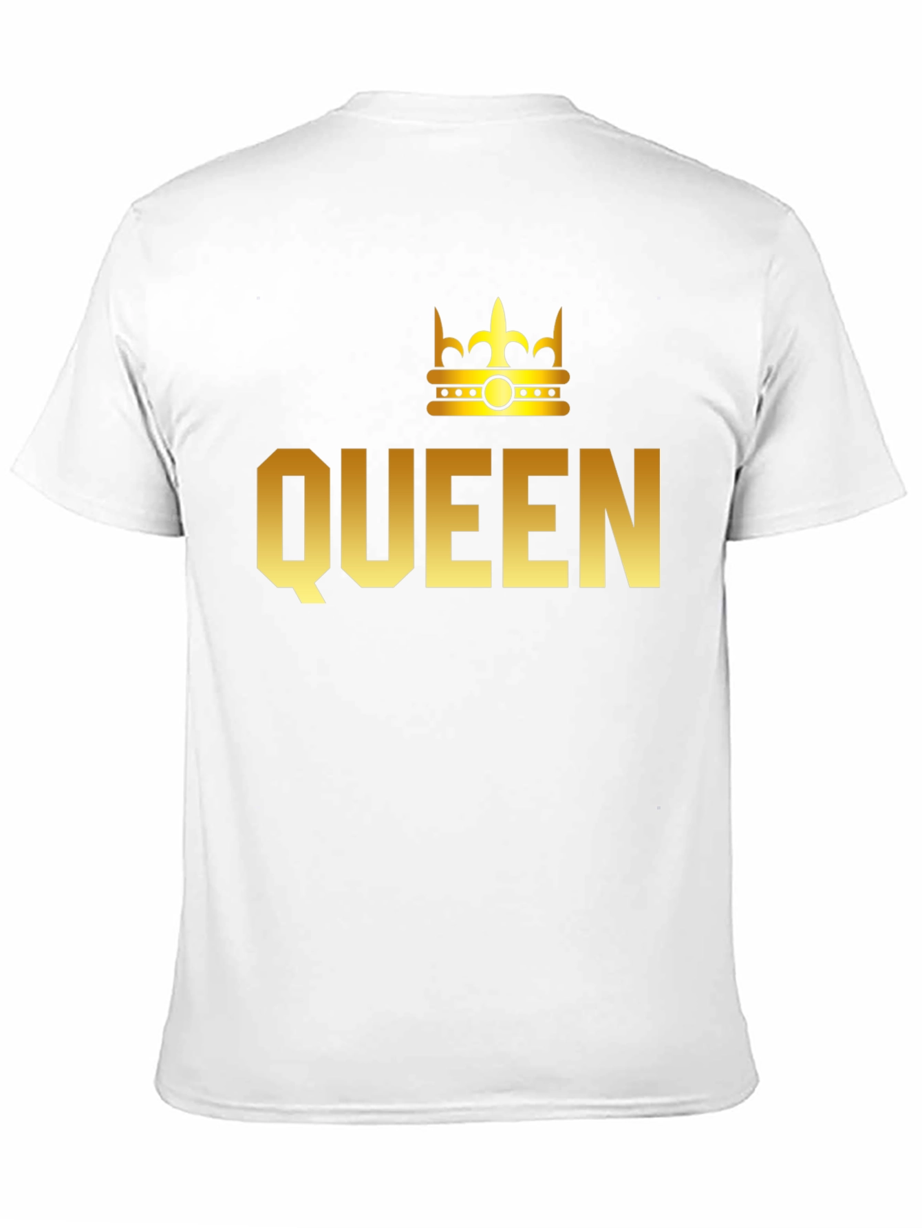 Queen Crown Graphic T-Shirt - Gold Print