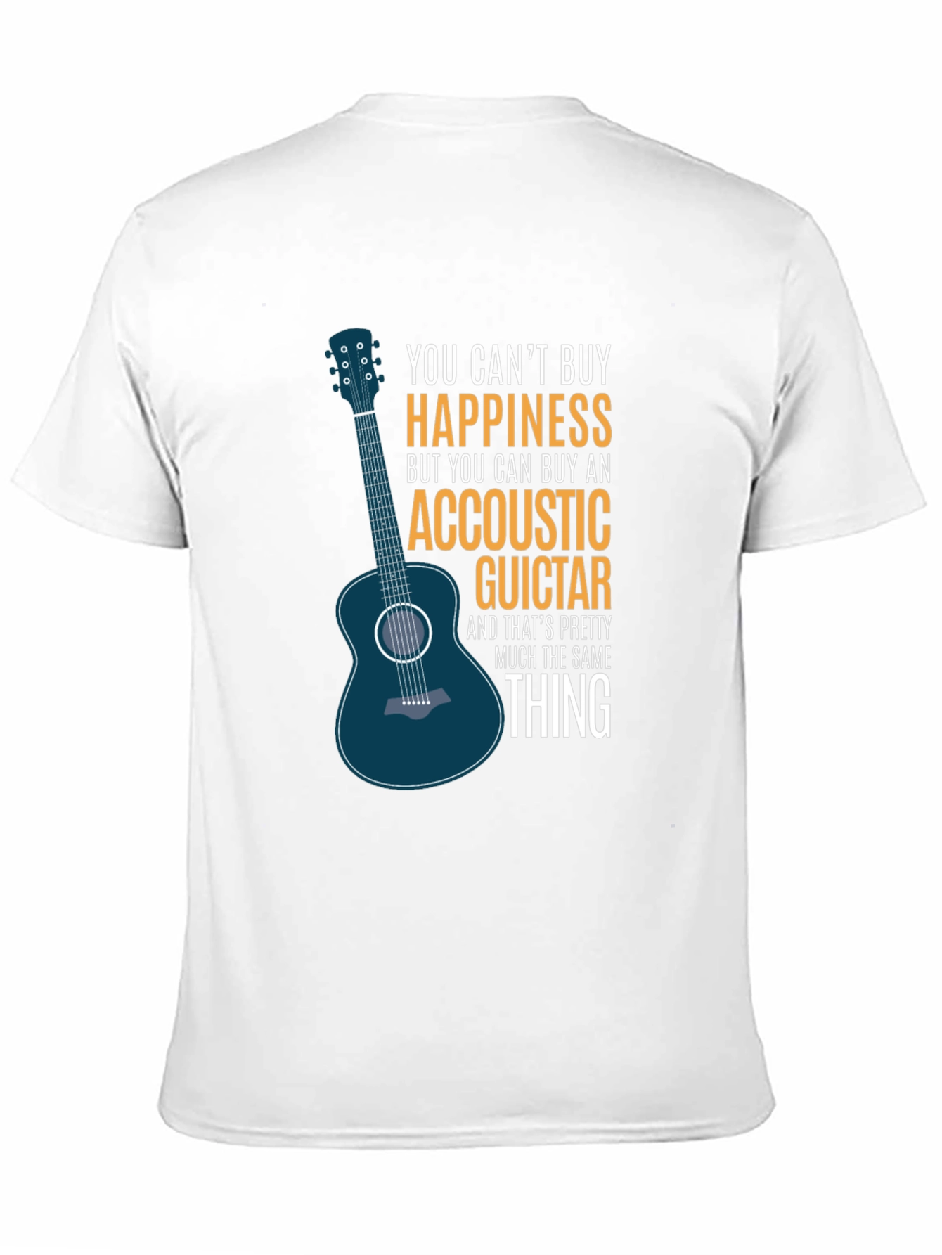Acoustic Guitar Happiness Black T-Shirt