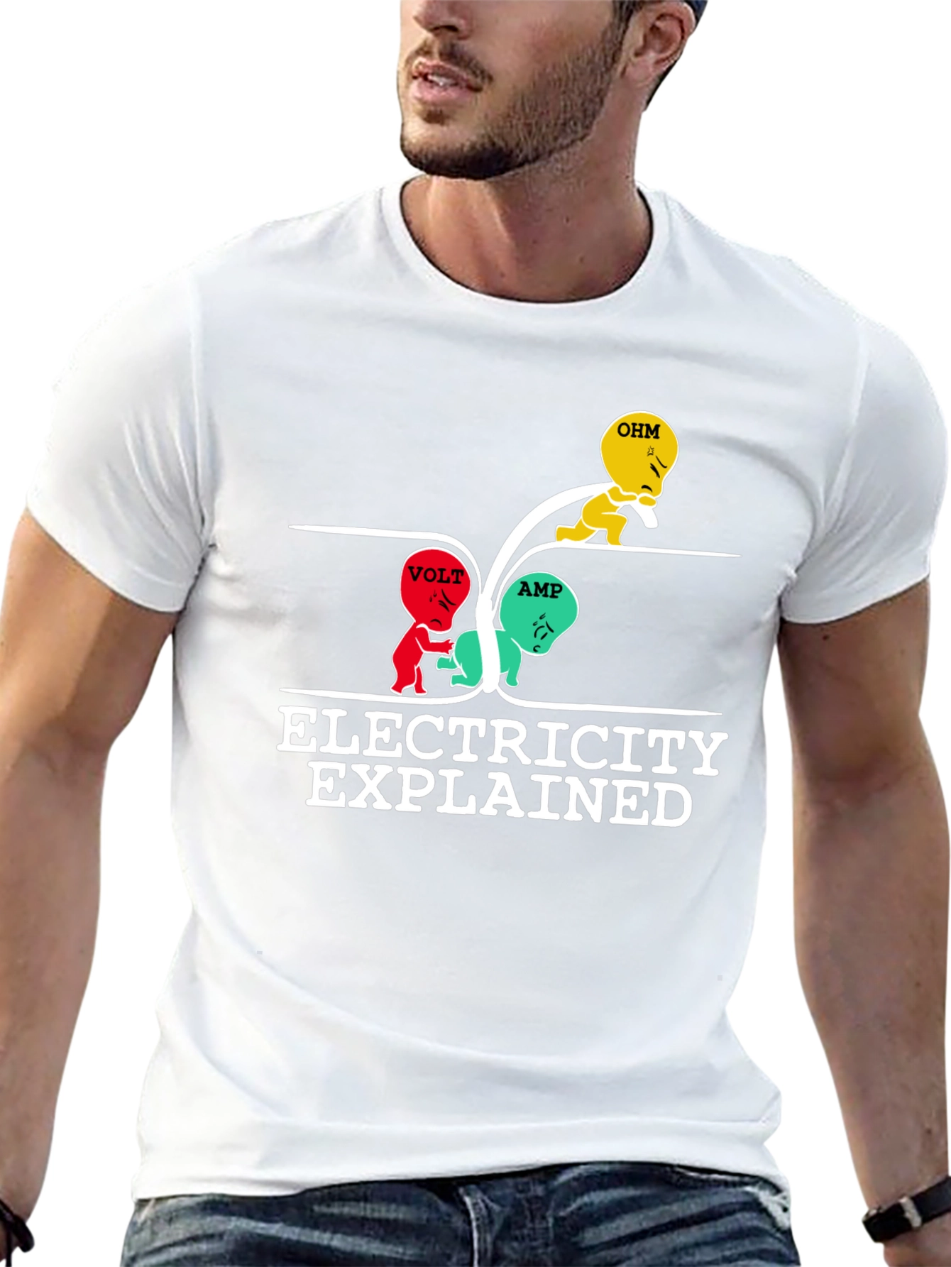 Electricity Explained Graphic T-Shirt - Black Cotton Tee