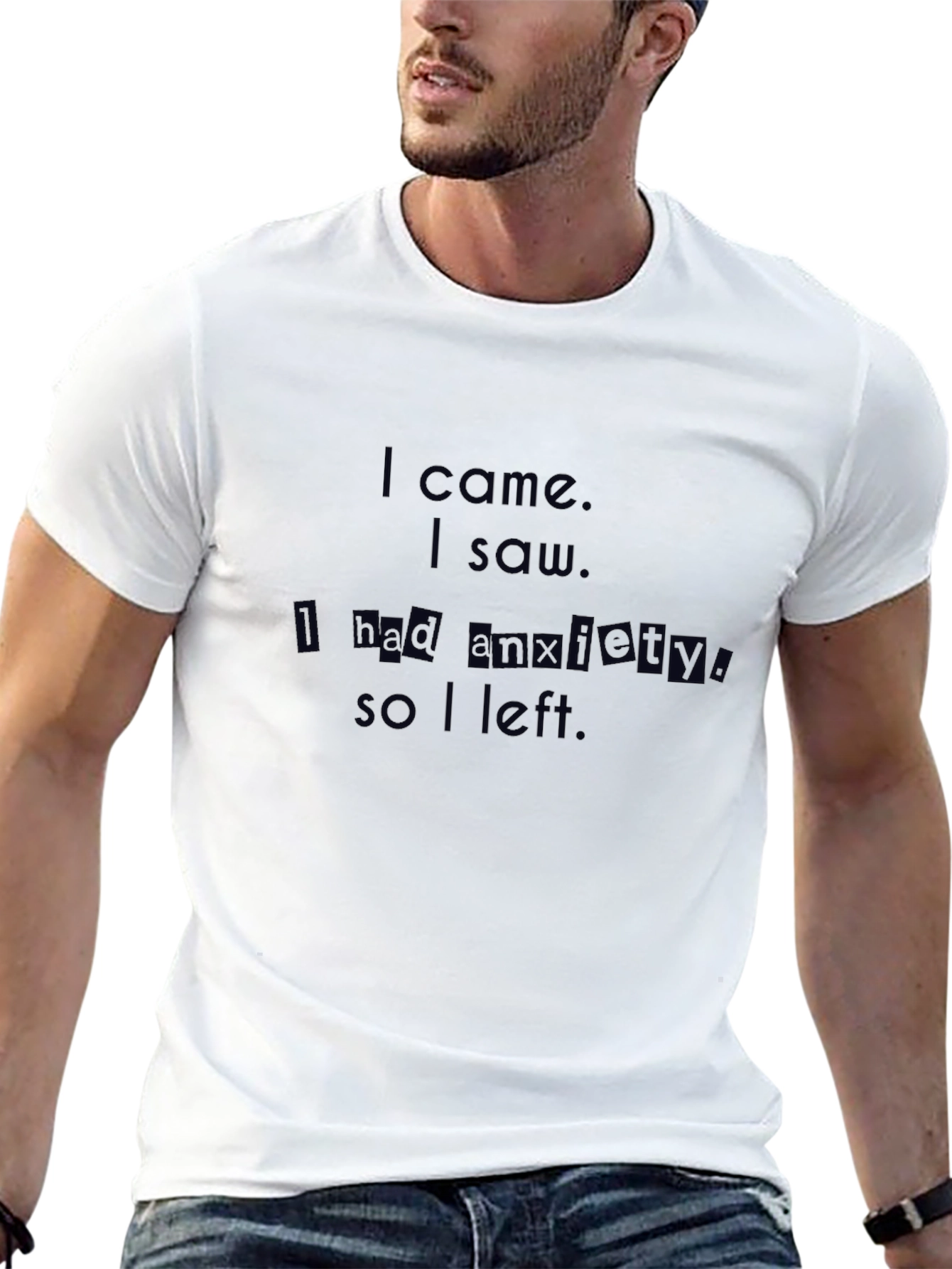 Anxiety T-Shirt - Black Cotton Tee with Slogan