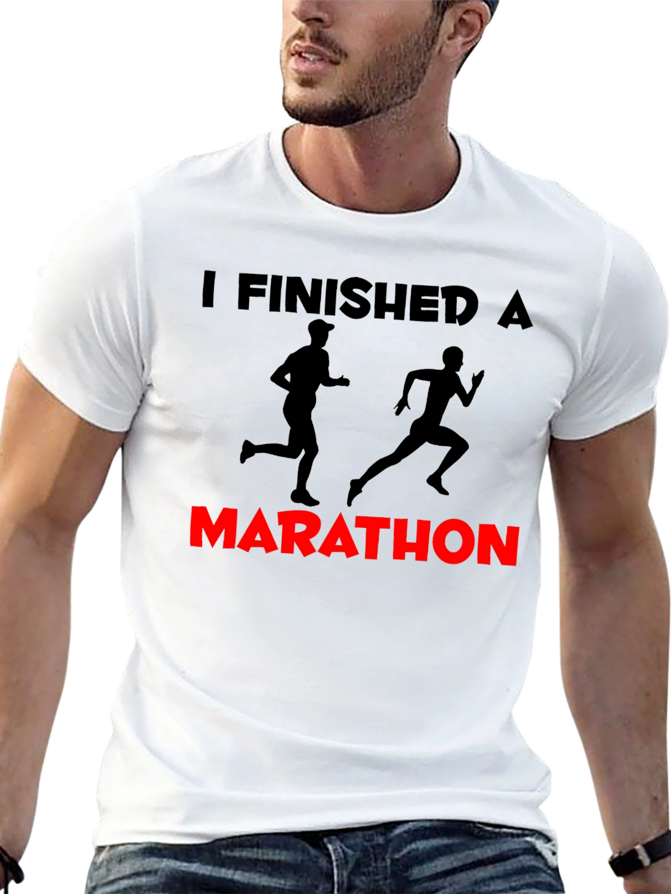 I Finished a Marathon Black Graphic Tee