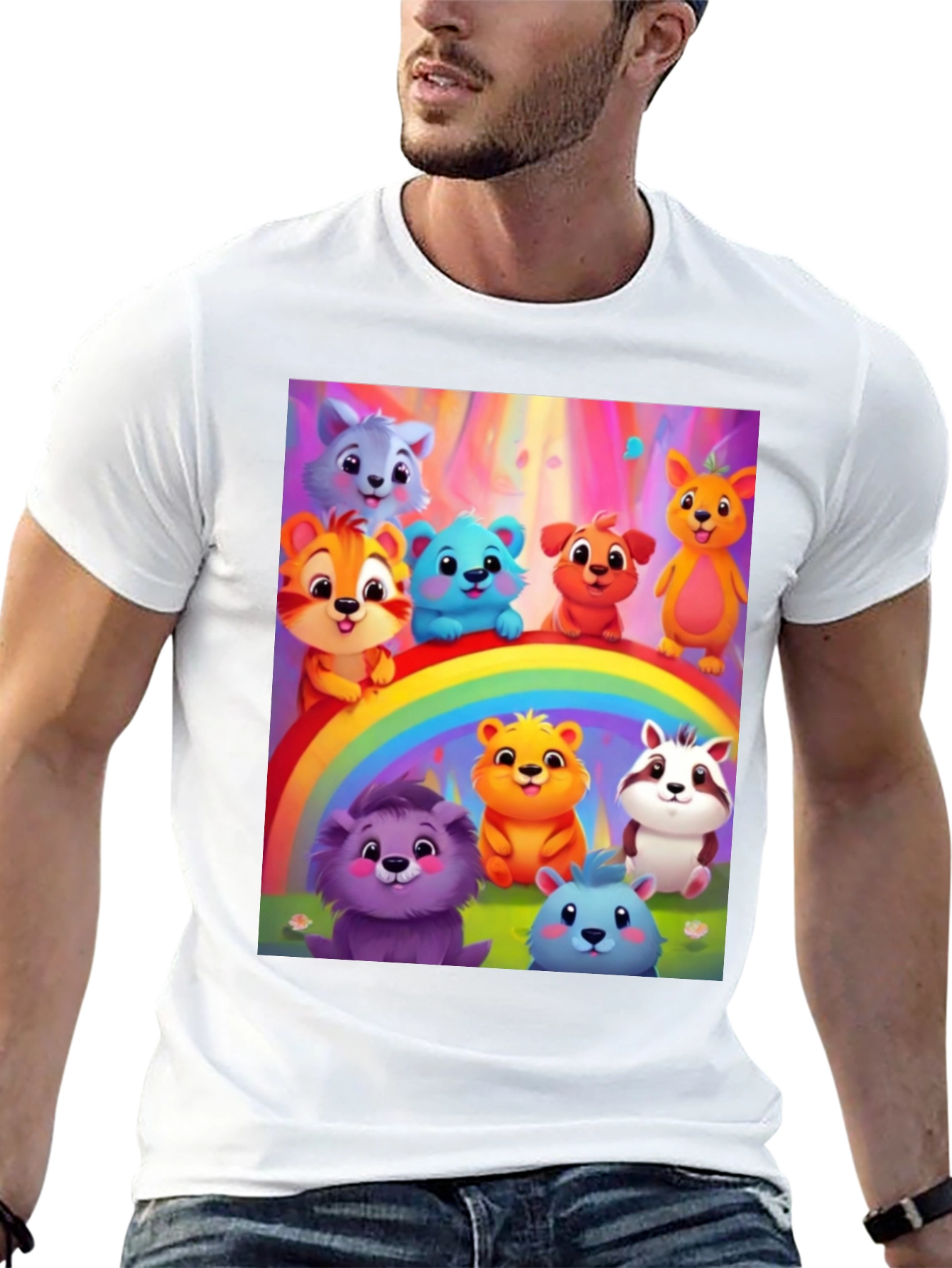 Cartoon Animal Rainbow T-Shirt