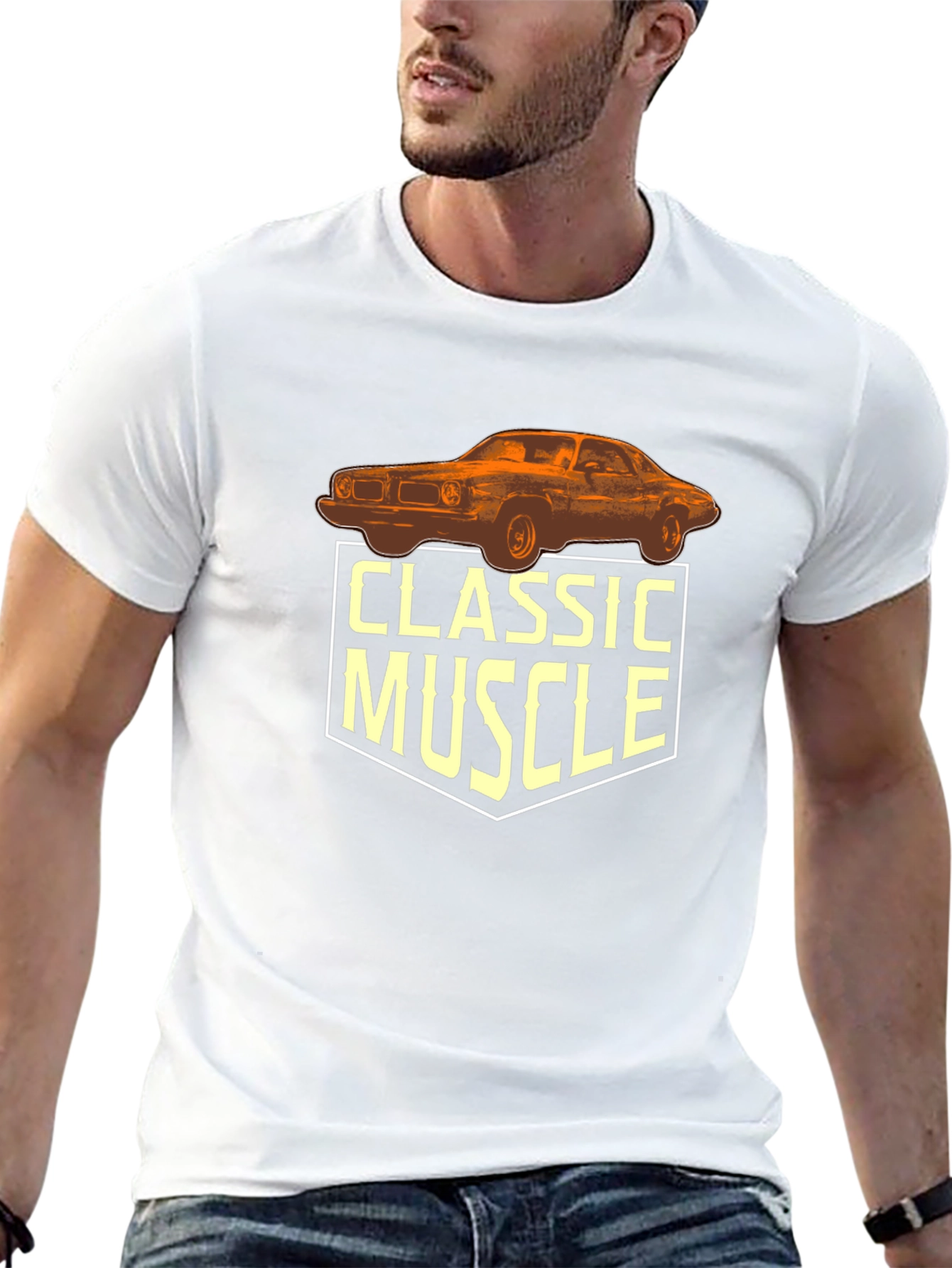Classic Muscle Car Graphic T-Shirt - Black