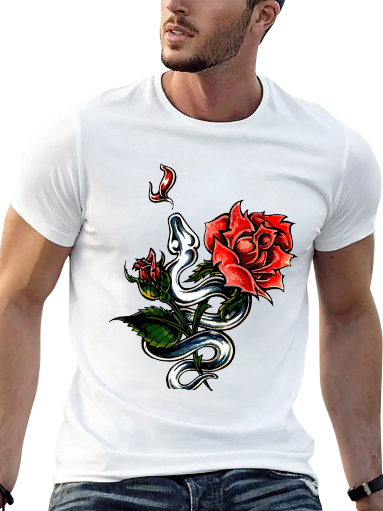 Snake & Rose Graphic Tee