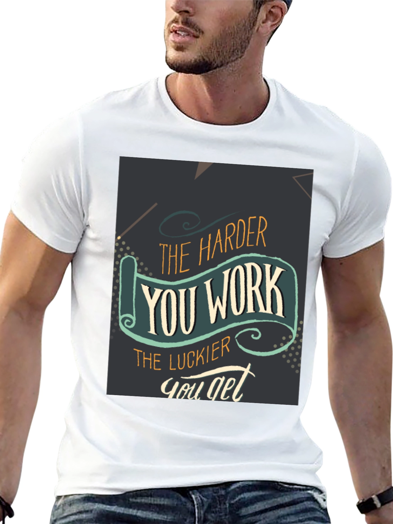 Motivational T-Shirt - Work Hard Get Lucky