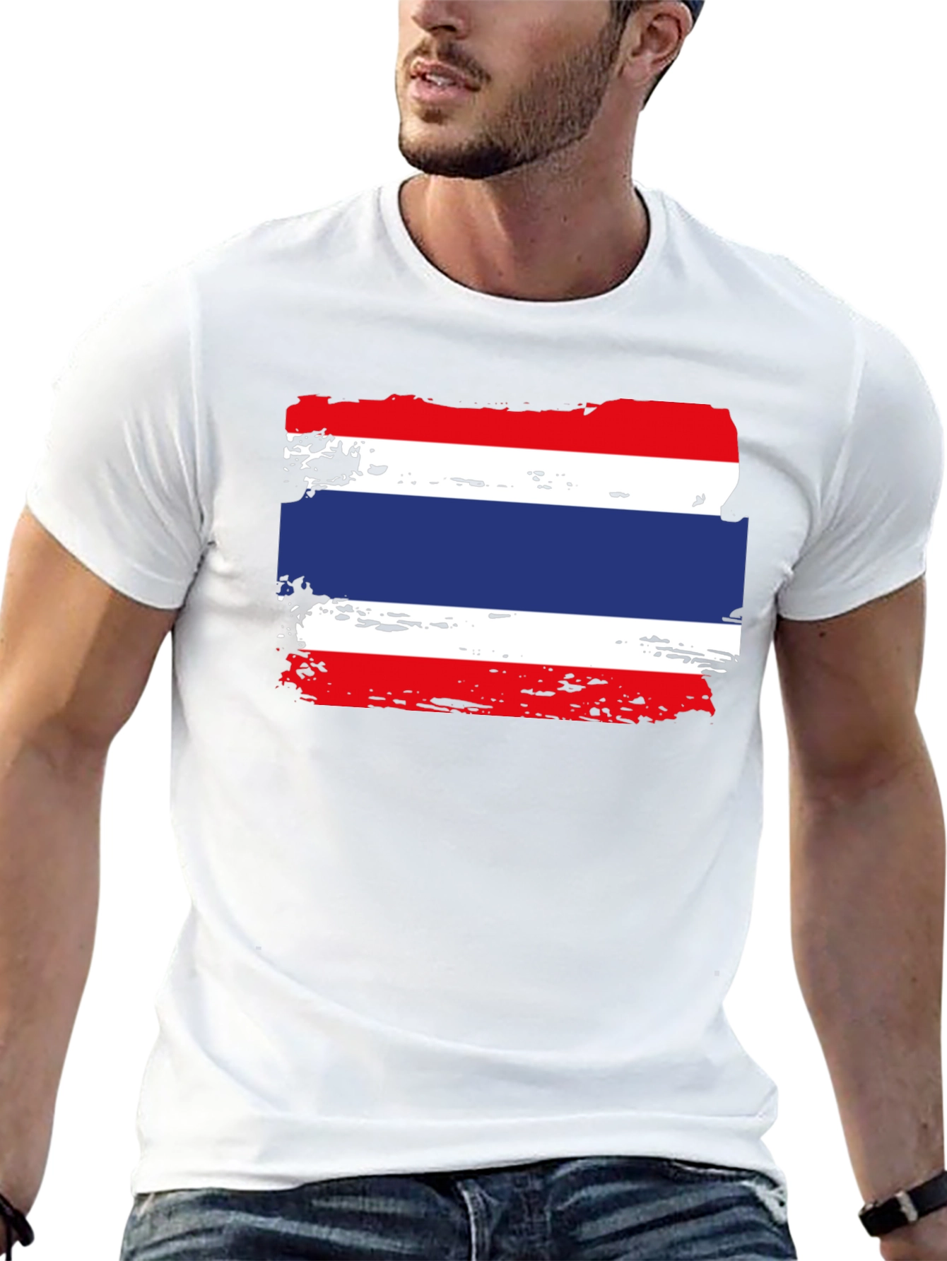 Thailand Flag T-Shirt - Distressed Grunge Graphic Tee