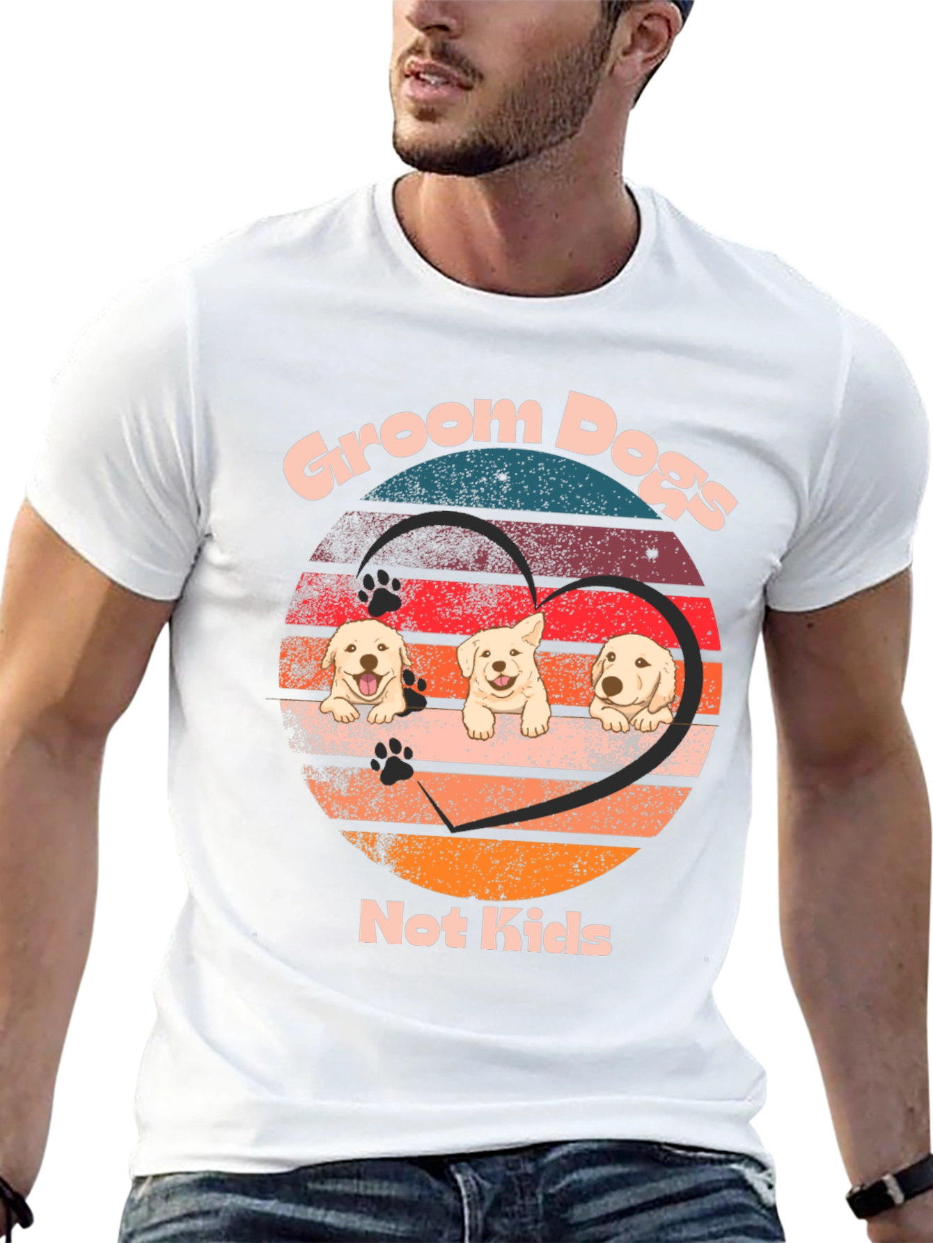 Groom Dogs Not Kids T-Shirt – Funny Golden Retriever Tee