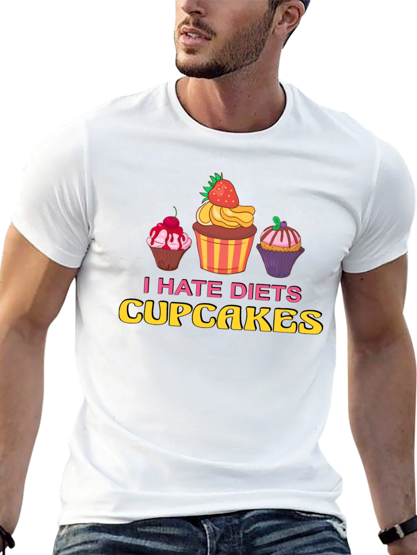 I Hate Diets Cupcakes T-Shirt Funny Dessert Tee