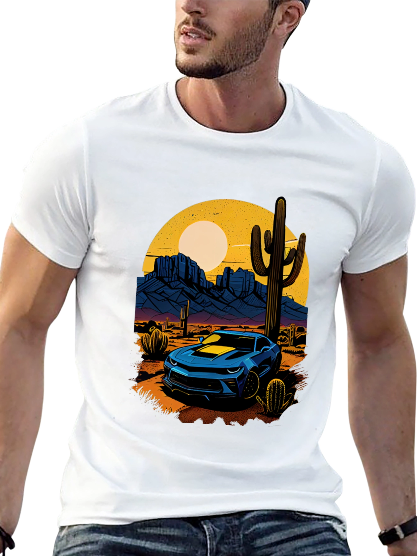Desert Camaro Graphic Tee - Cool Car T-Shirt