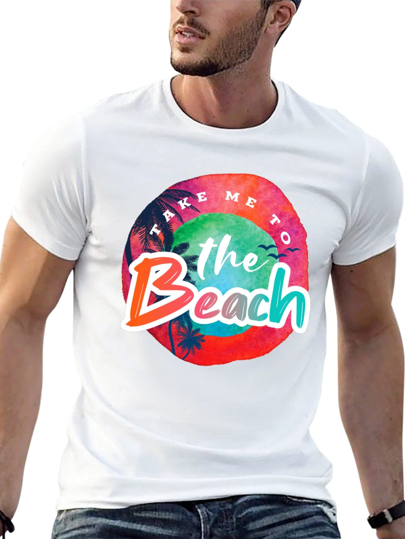 Take Me To the Beach Black Graphic Tee