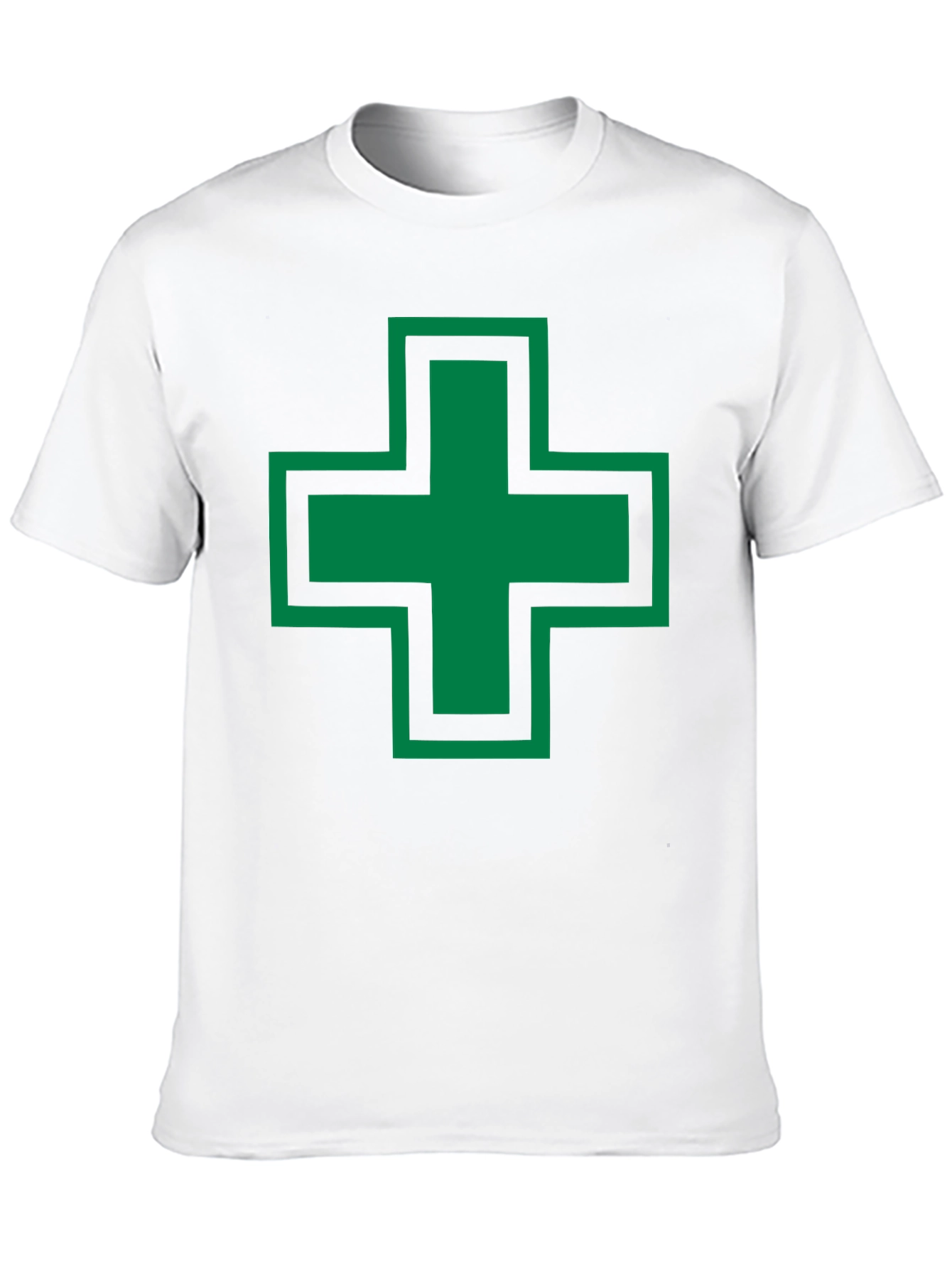 Green Cross Graphic Tee - Bold Statement Shirt